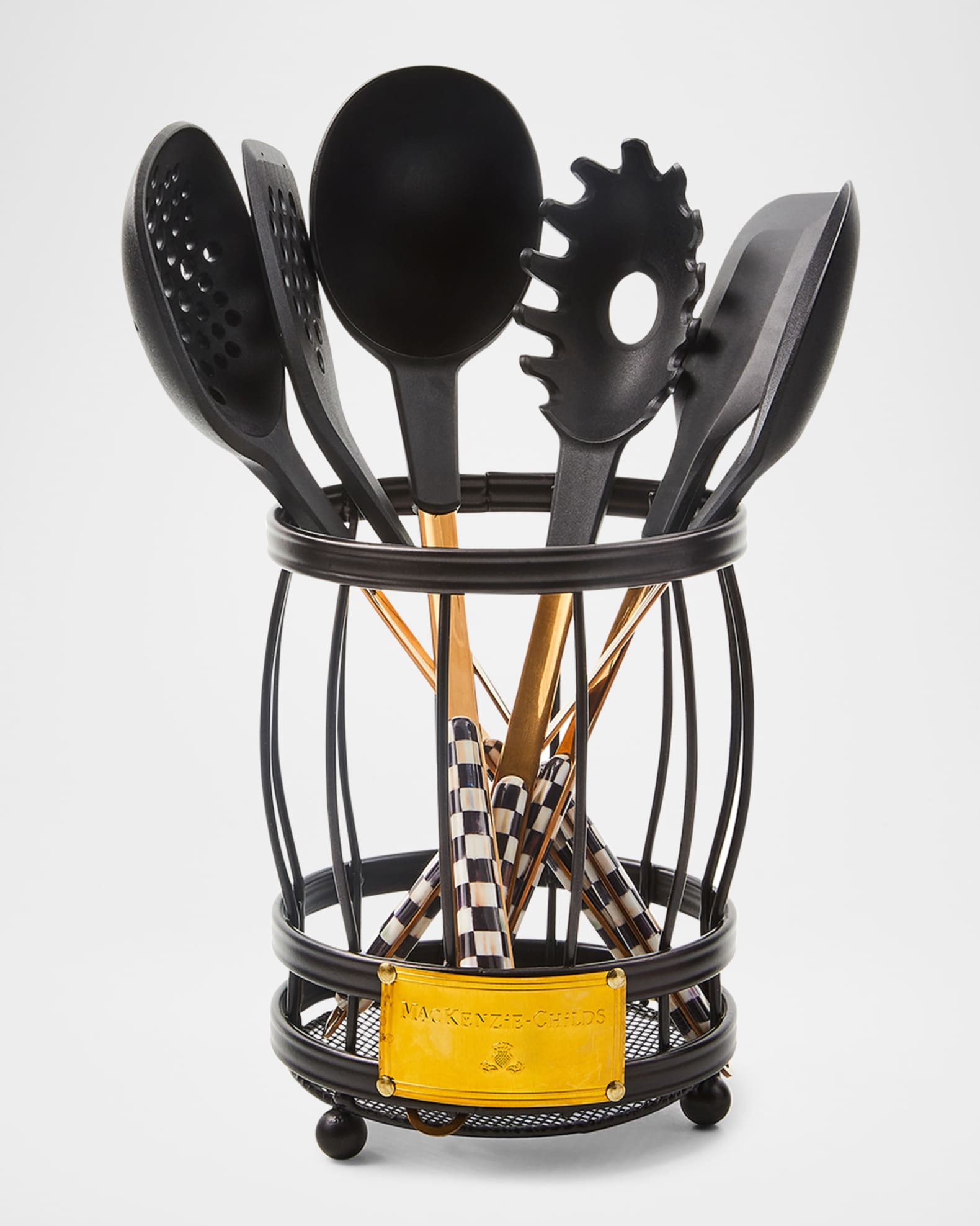 MacKenzie Childs Courtly Check Utensil Caddy Set Horchow