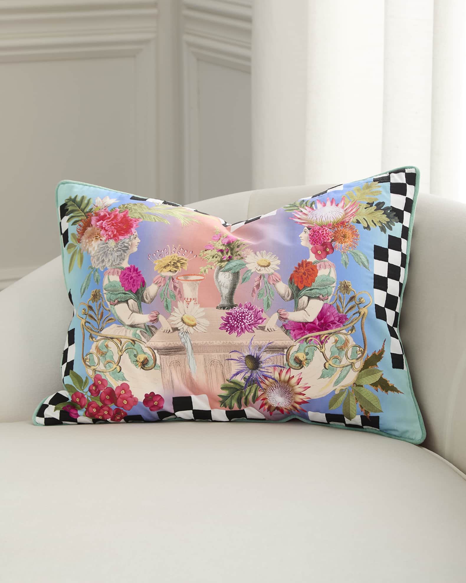 Christian Lacroix Fleurs Jumelles Decorative Pillow, 18" x 24"