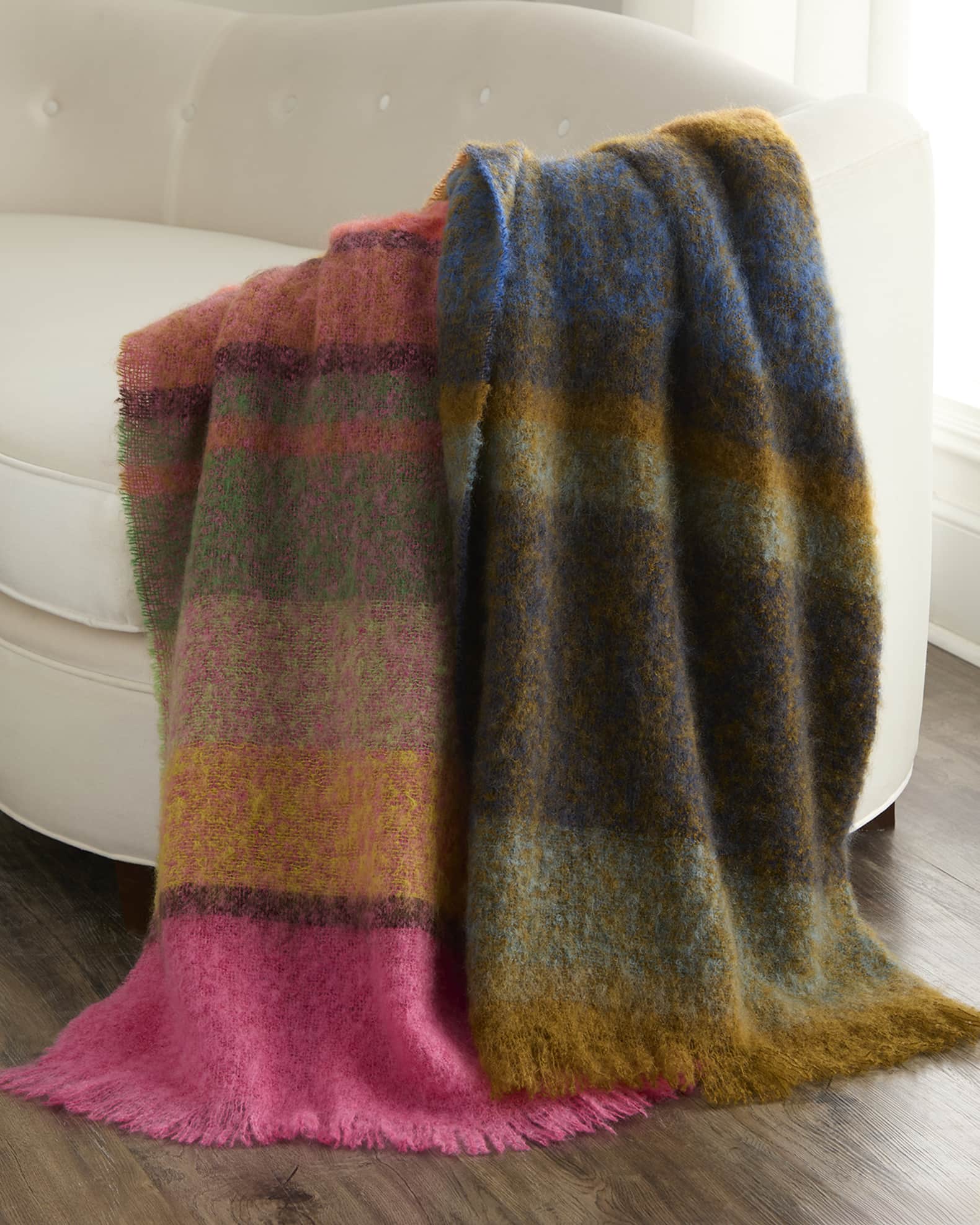 Designers Guild Mikome Mohair/Wool Throw, 51" x 75"