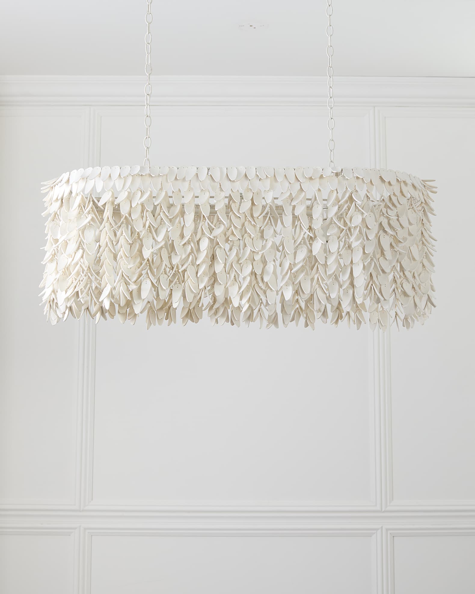 Neiman Marcus Linear Cocoa Petal 44.5" 3-Light Chandelier