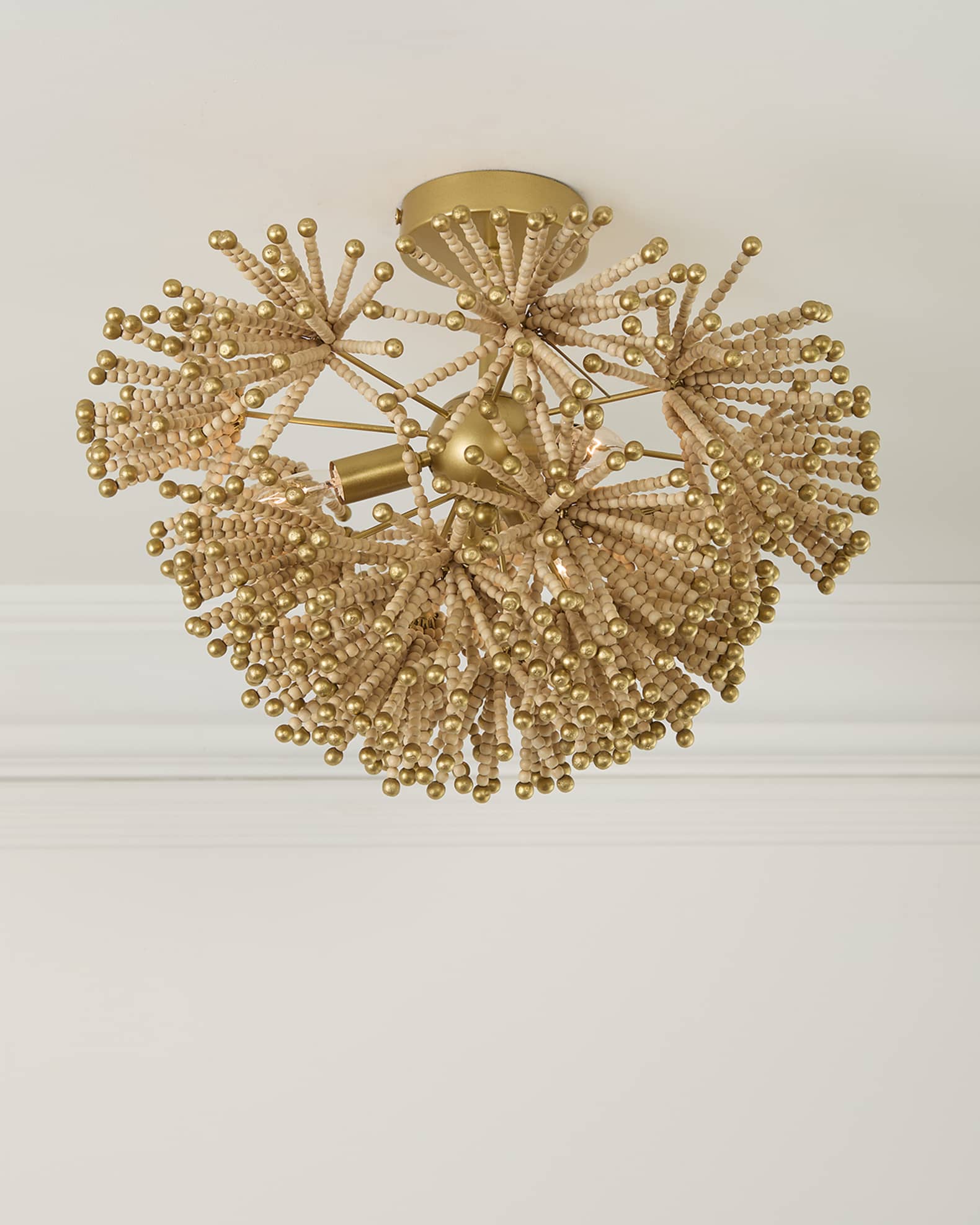 Neiman Marcus Beaded Flower Burst 3-Light Flush Mount