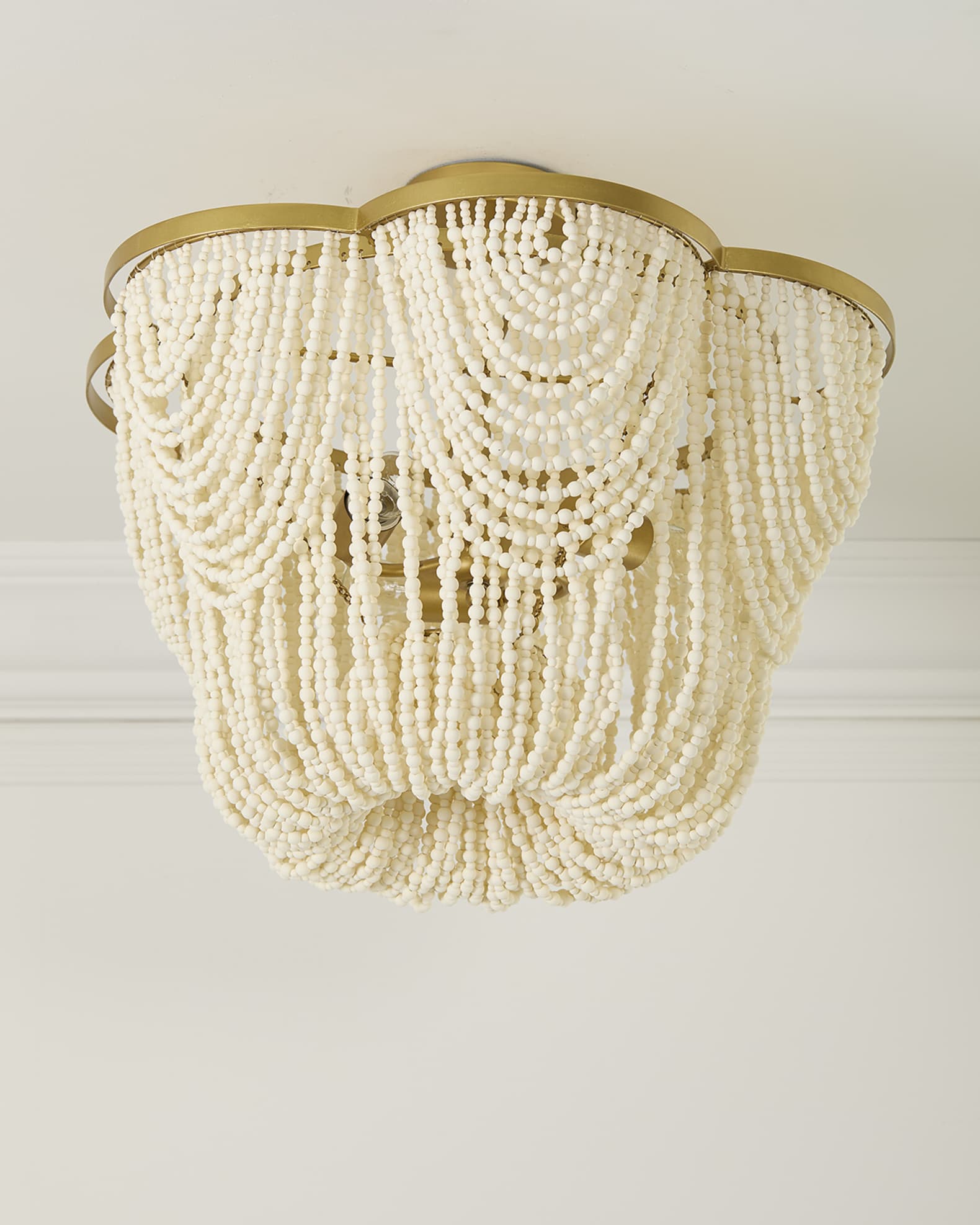 Neiman Marcus Draped Wood Bead Flushmount