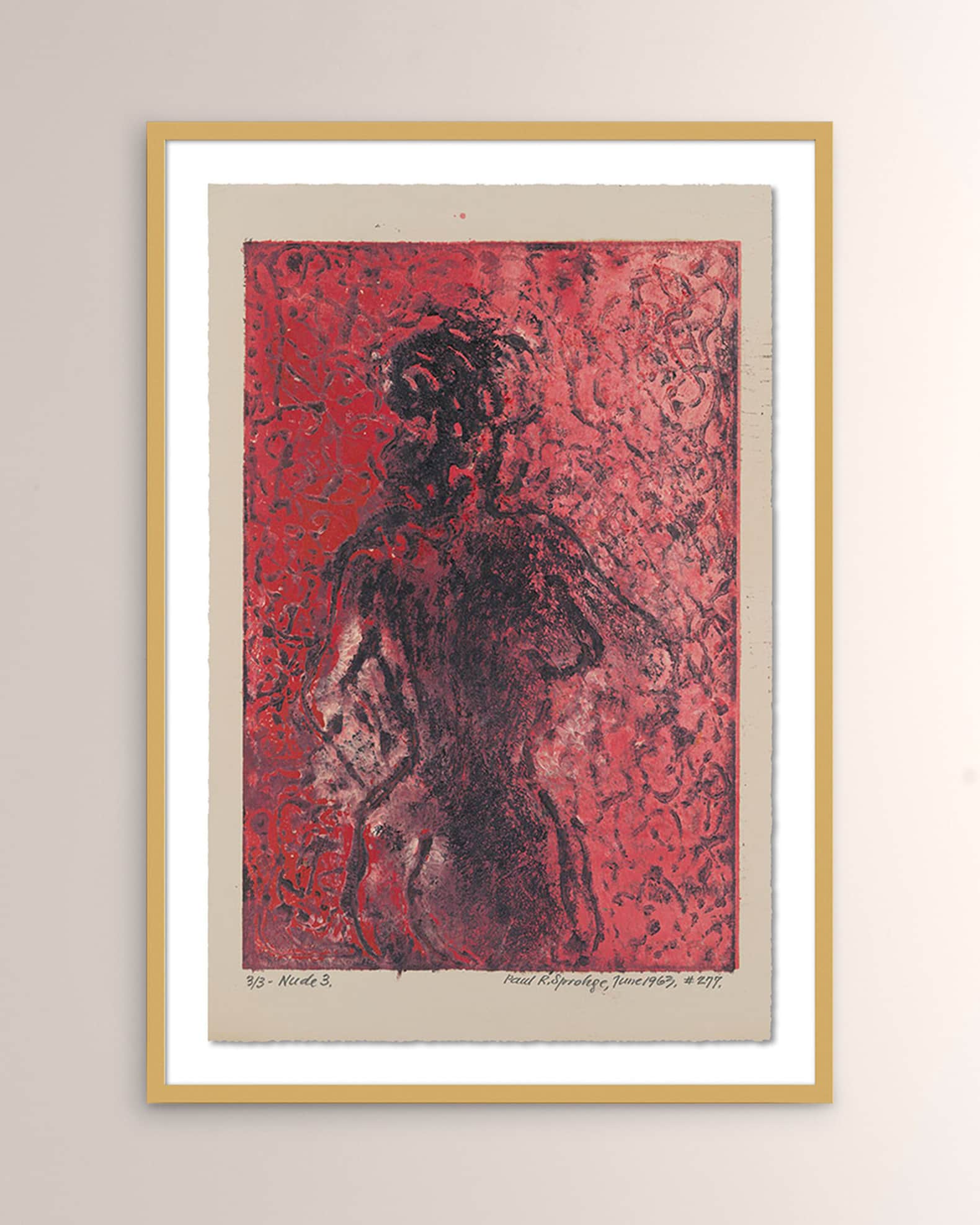Four Hands "Nude III" Framed Giclee by Pepi Sprohge