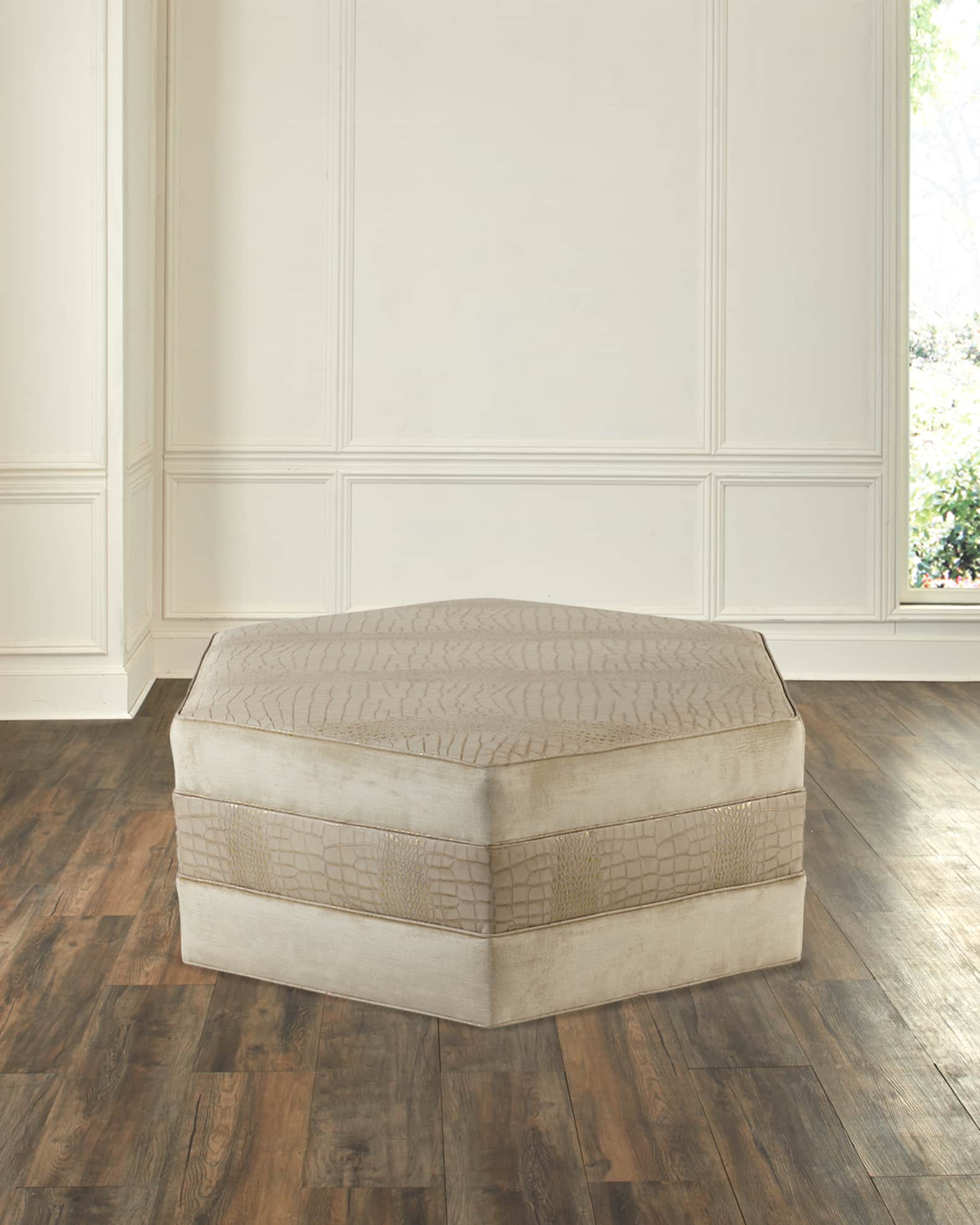 Massoud Jacque Leather Ottoman