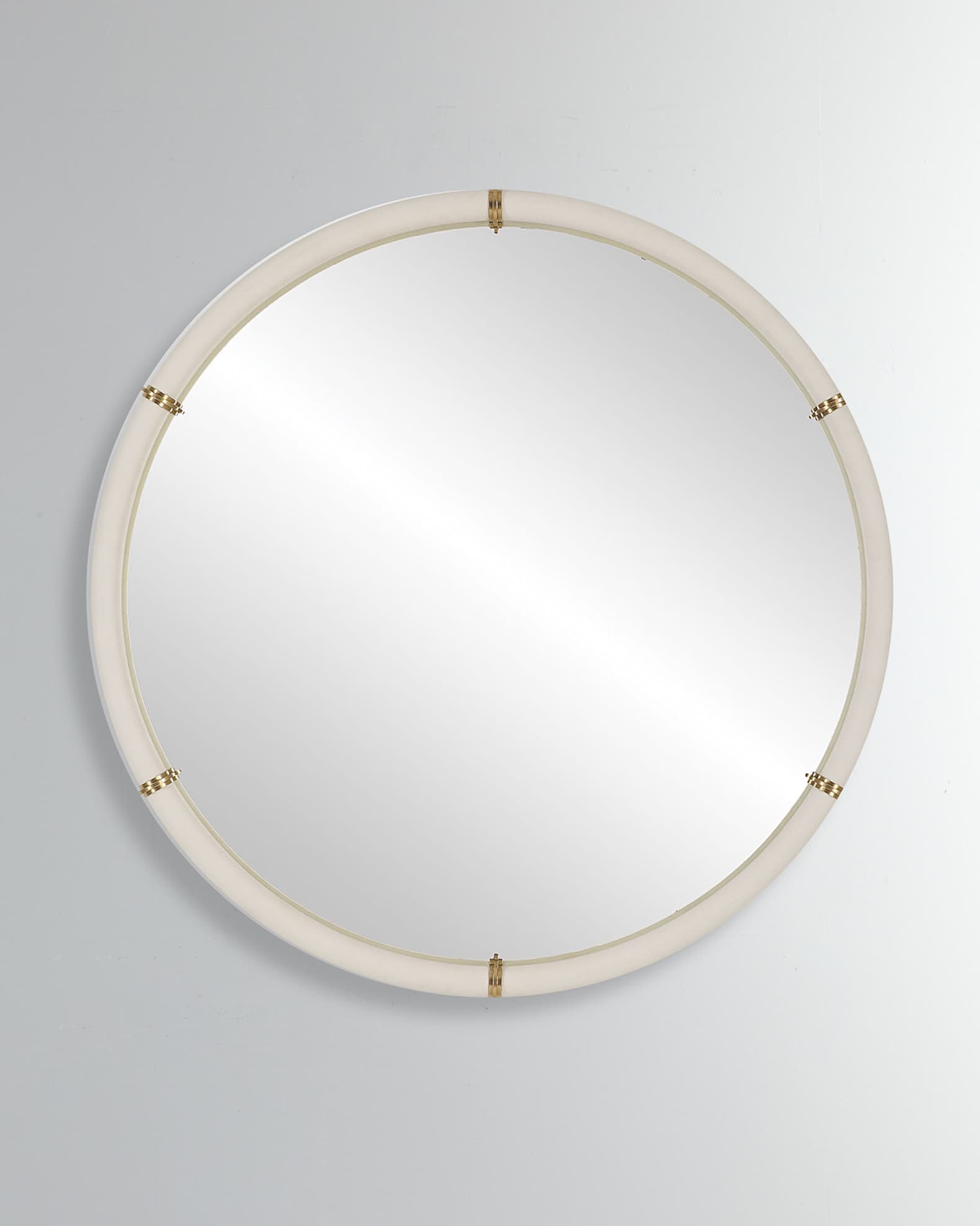 Cyprus Faux Shagreen Wall Mirror, 43" Round
