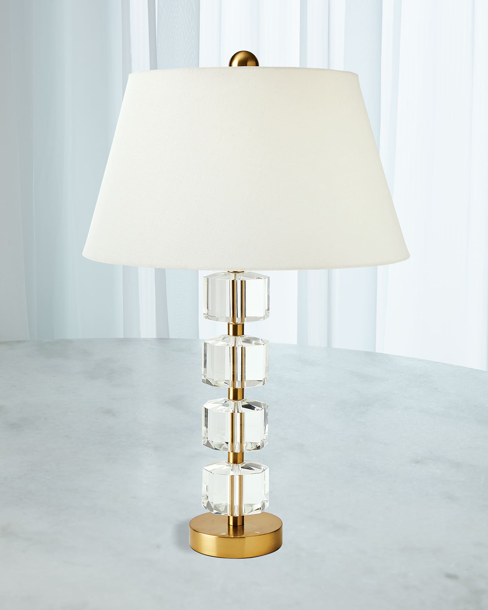 Global Views Stacked Faceted Crystal 32" Table Lamp