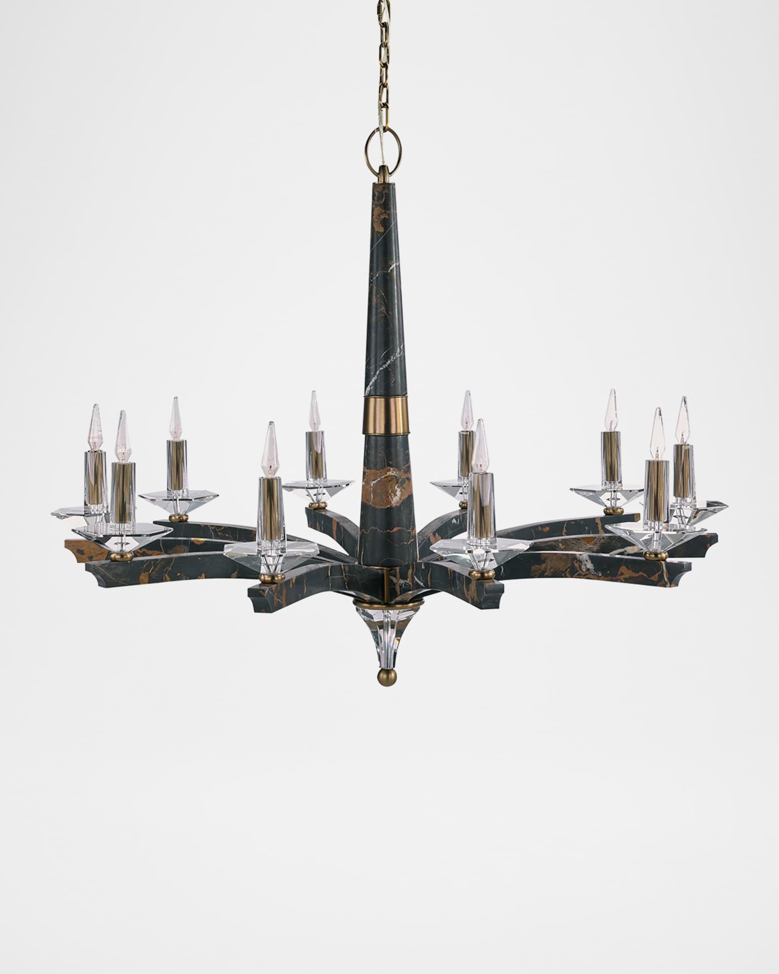 John-Richard Collection Inverness 10-Light Marble Chandelier, 53" Round