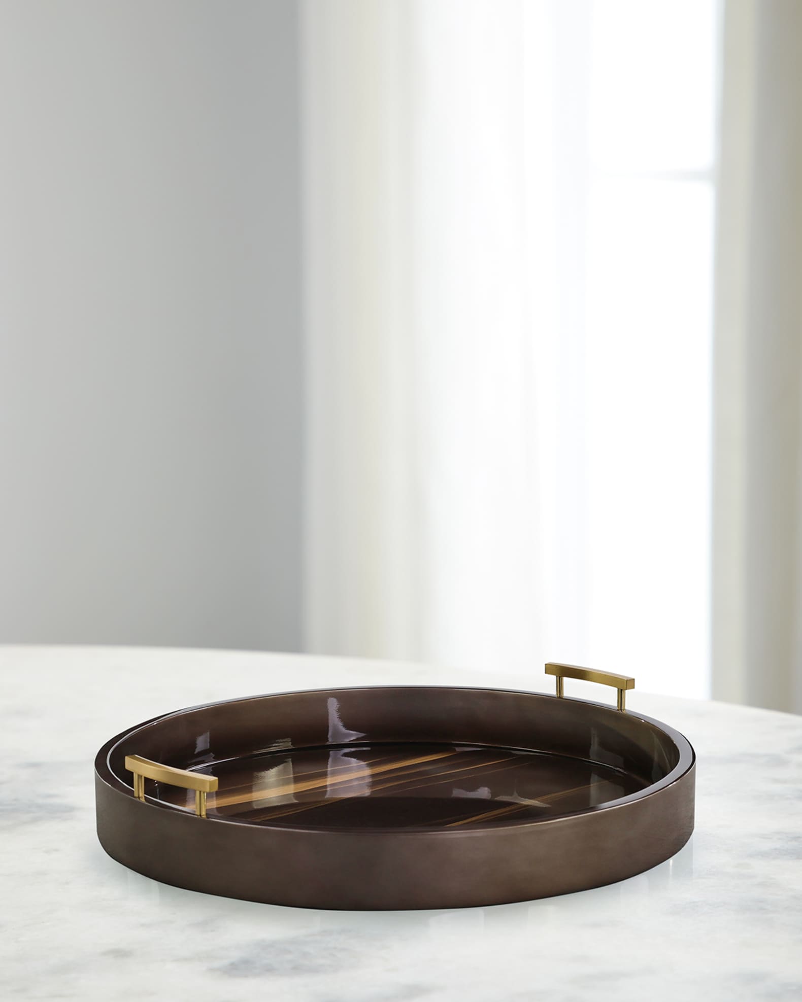 John richard collection java round tray horchow