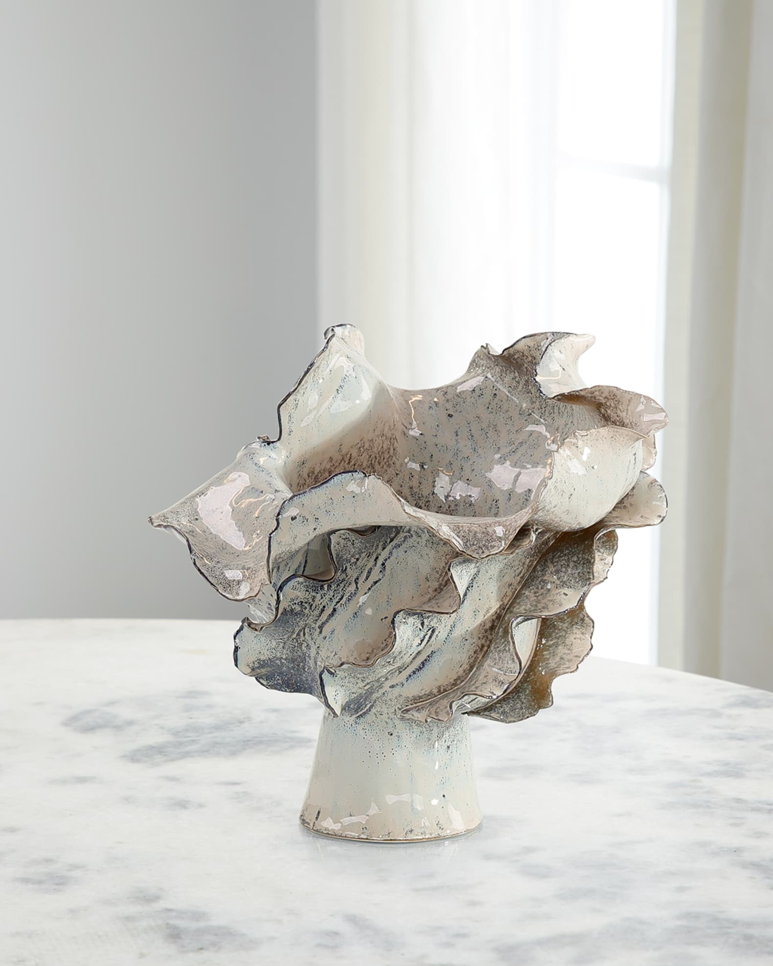 John-Richard Collection Waved Small Porcelain Vase, 12"
