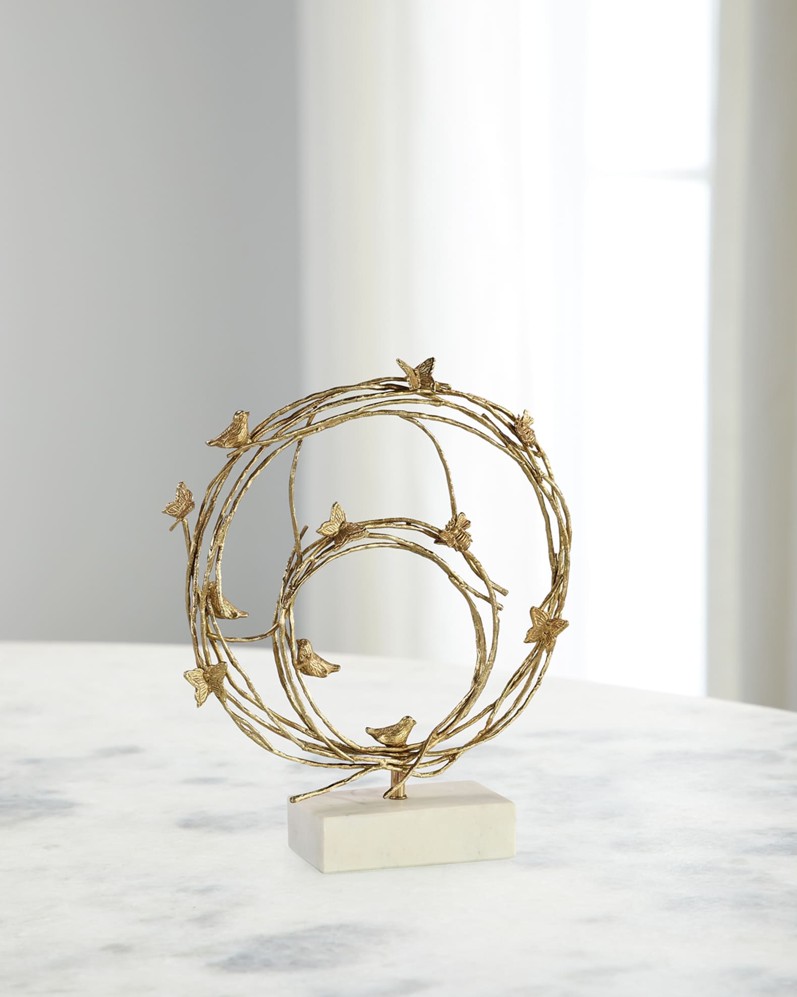 John-Richard Collection Small Brass Roost Sculpture