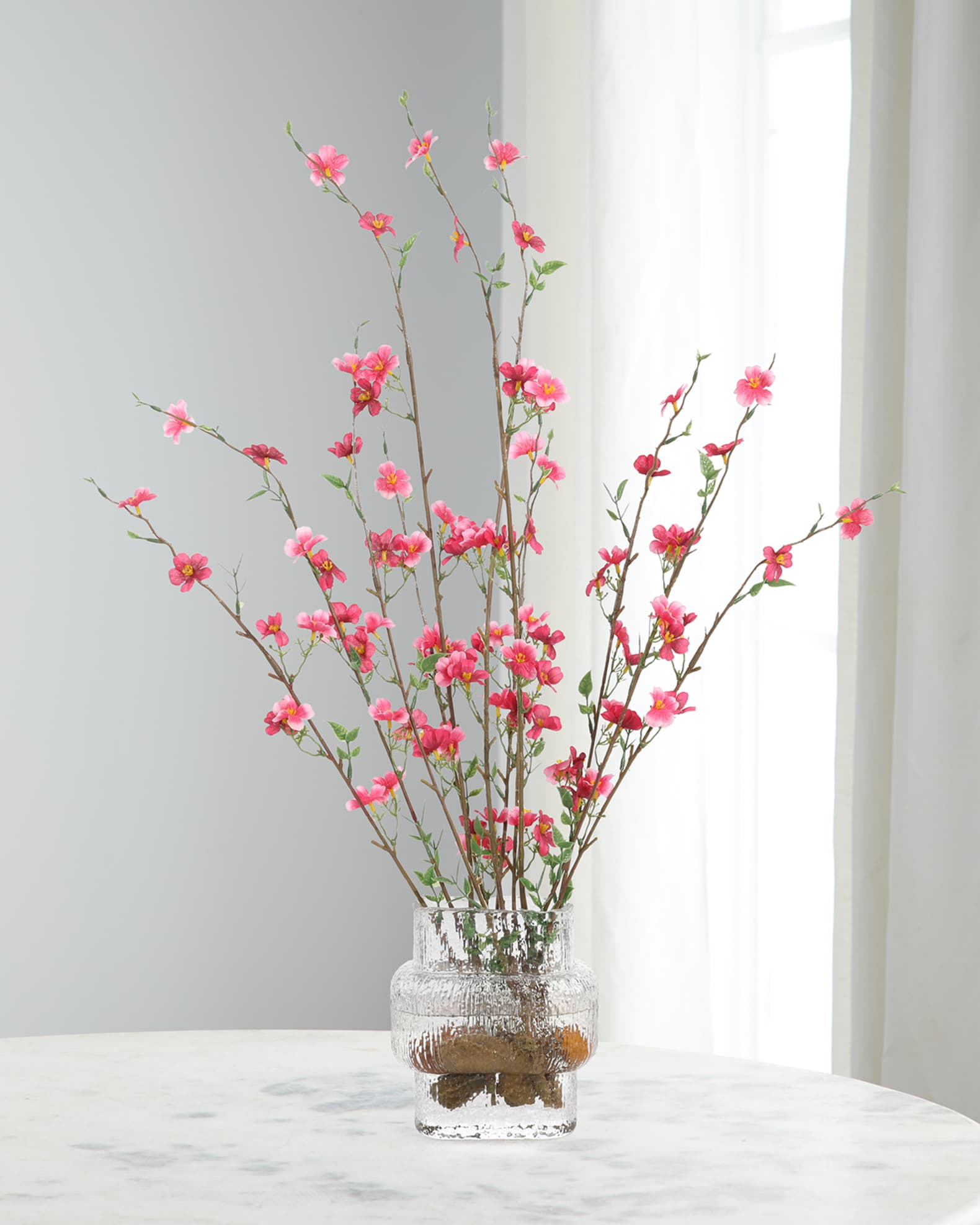 John-Richard Collection Cherry Blossom 25" Faux Floral Arrangement in Glass Container