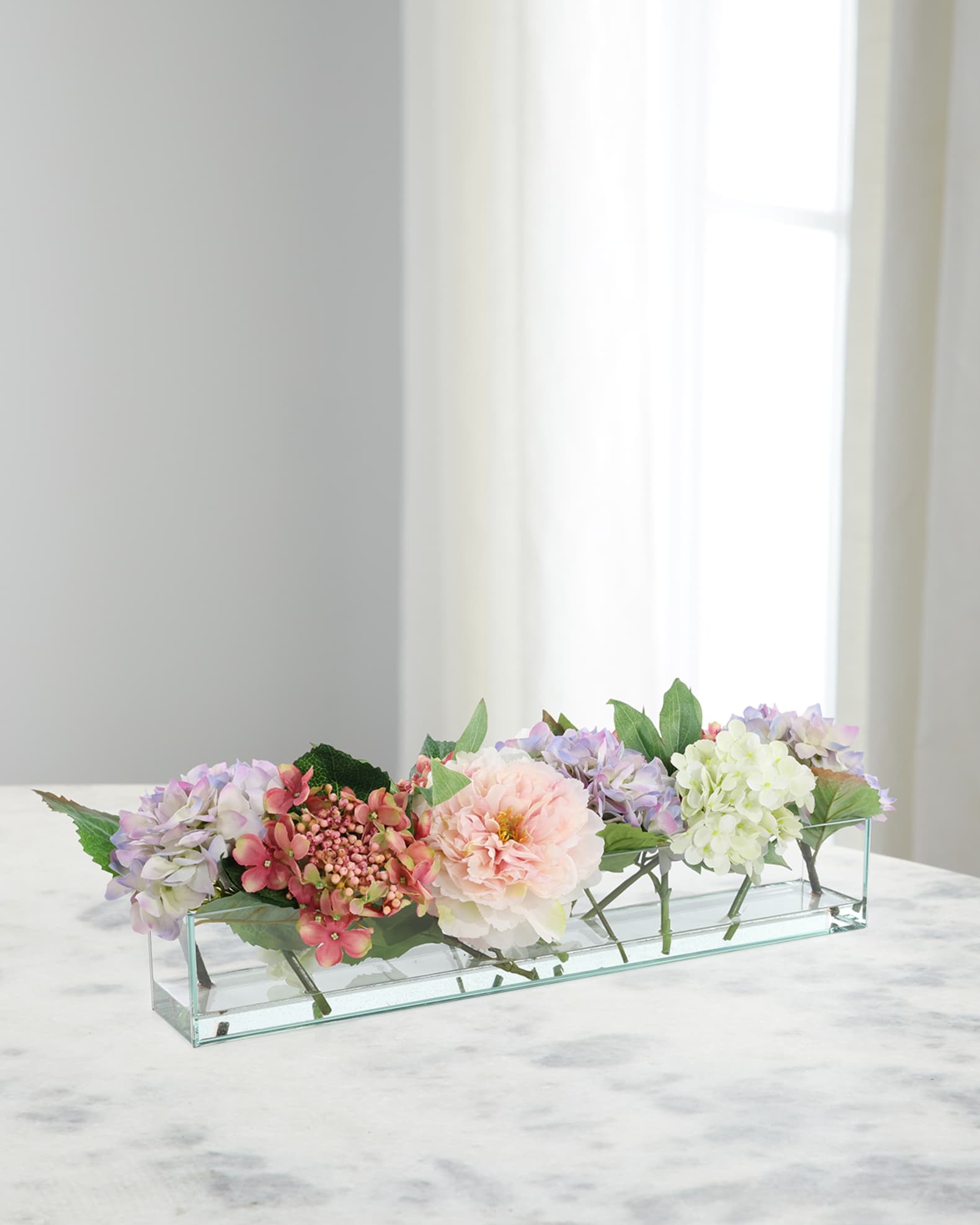 John-Richard Collection Whimsical Garden 28" Faux Floral Arrangement in Glass Container