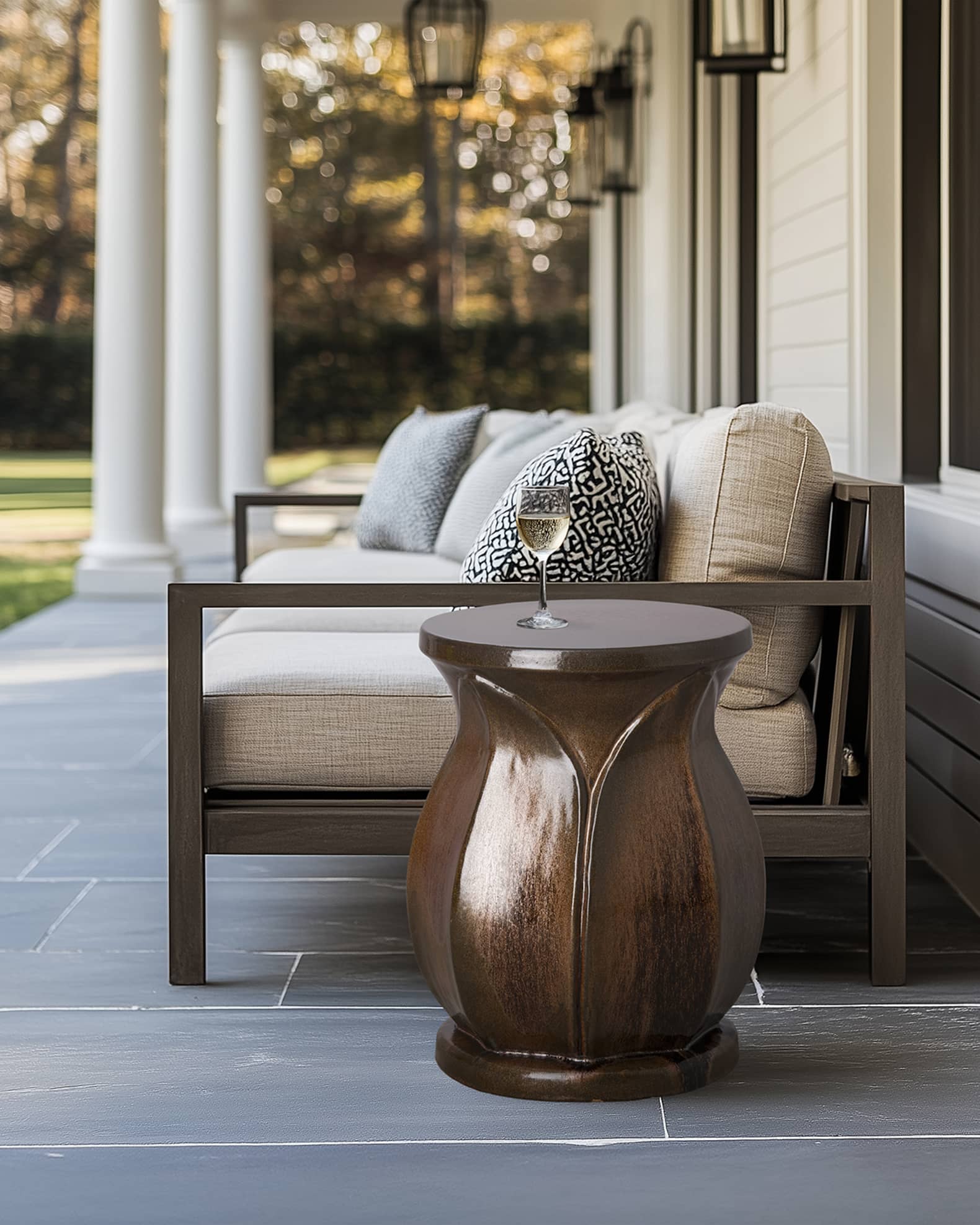 Emissary Trading Lotus Indoor/Outdoor Garden Stool, 22" | Horchow