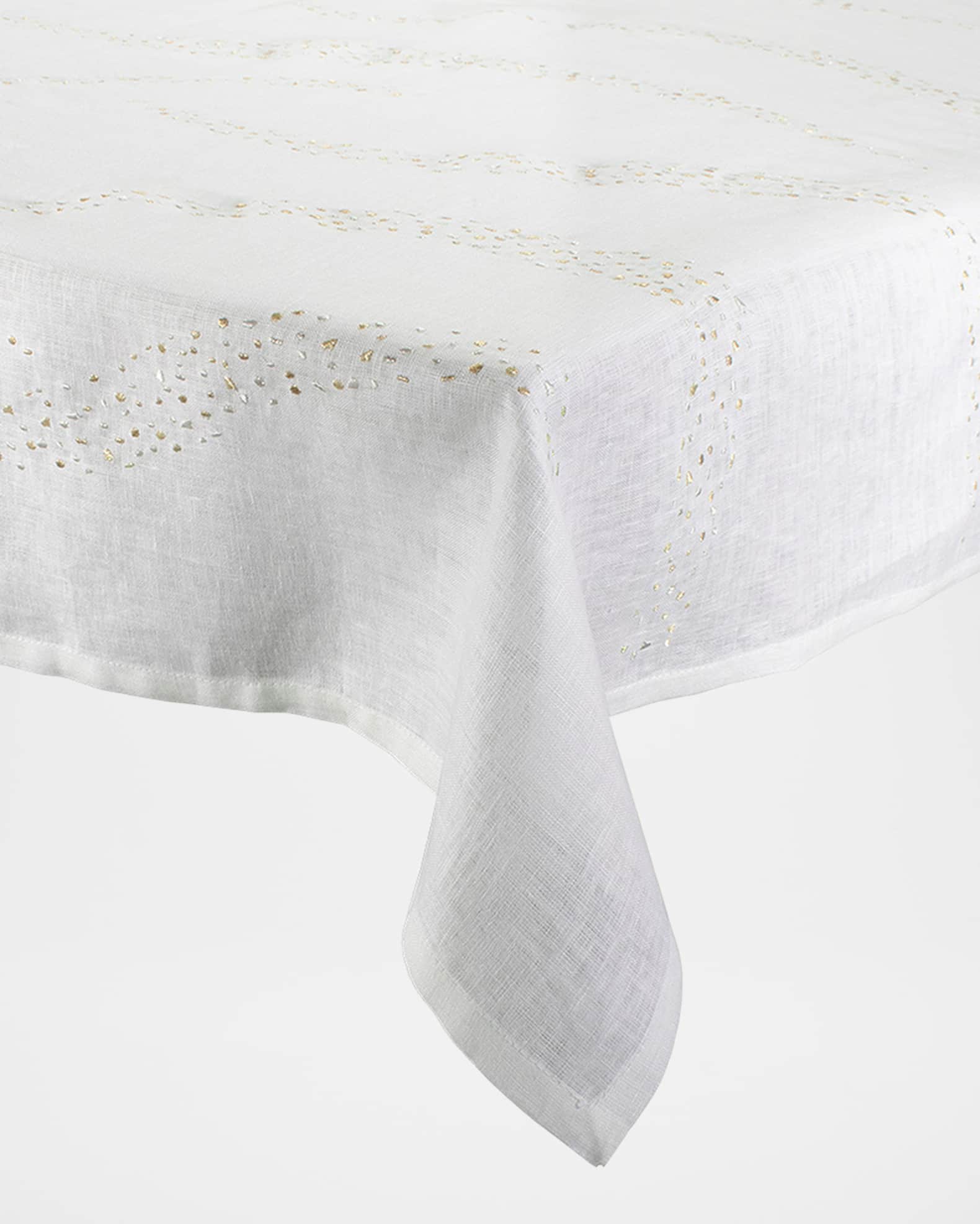 Kim Seybert Pin Dot Tablecloth, 66" x 126"