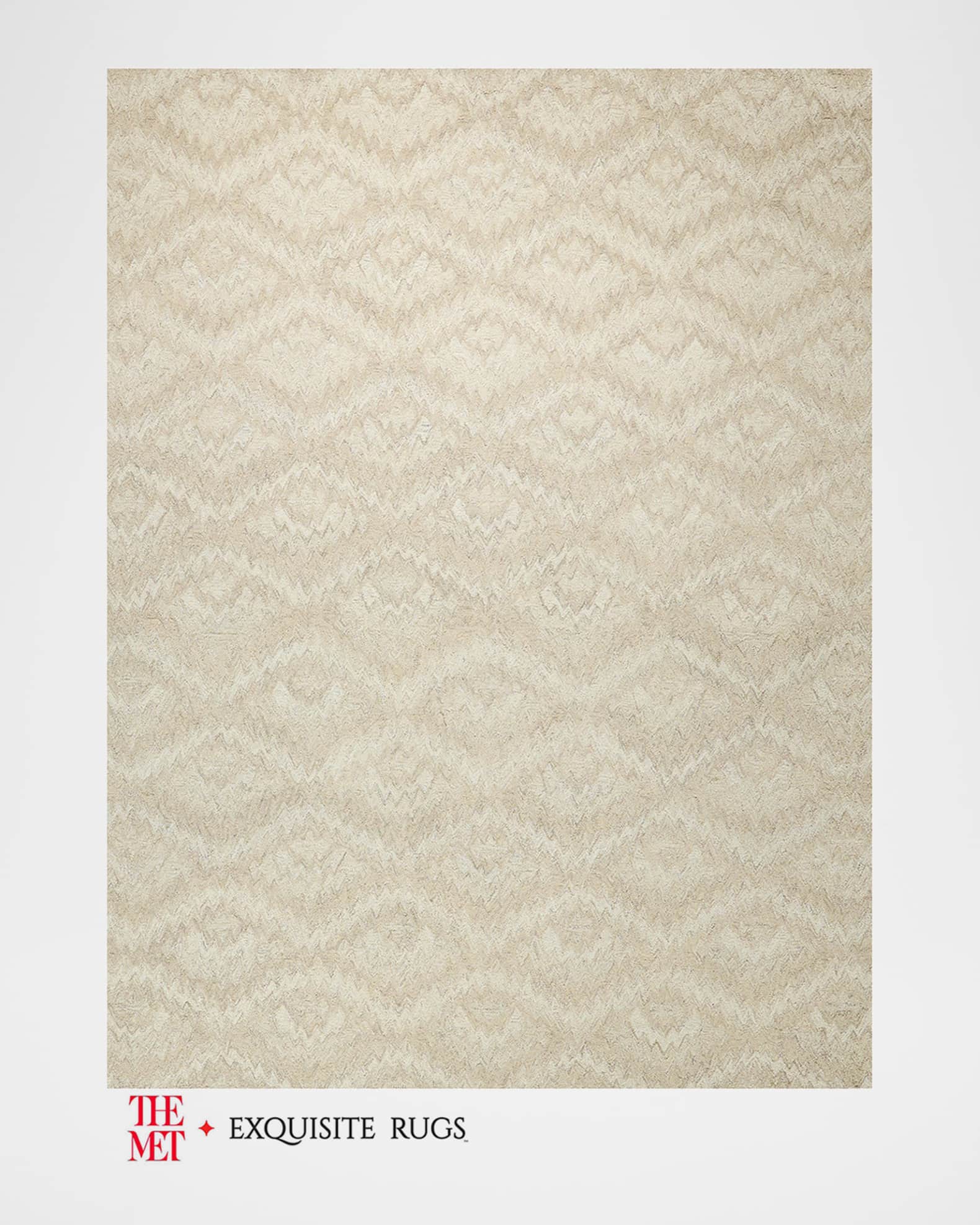 Exquisite Rugs x THE MET Bargello Hand-Tufted Beige Rug, 9' x 12'