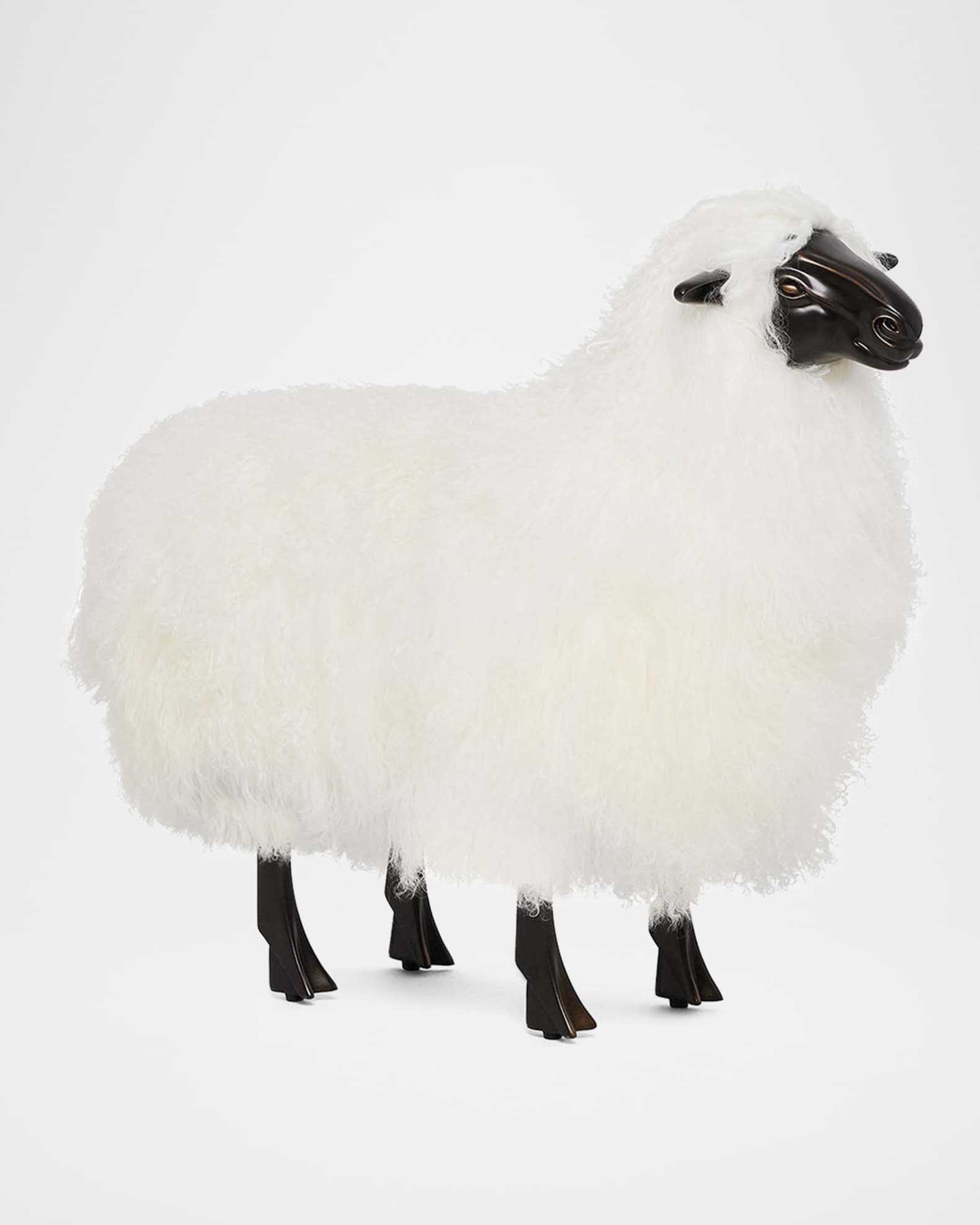 Interlude Home Lucie Baby Sheepskin Bench