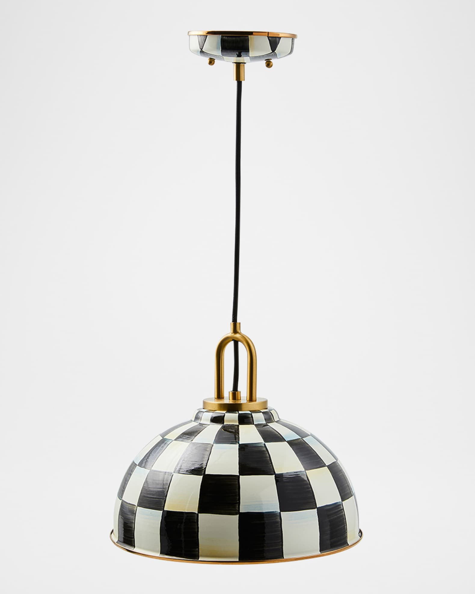 MacKenzie-Childs Courtly Check 12" Dome Pendant Lamp