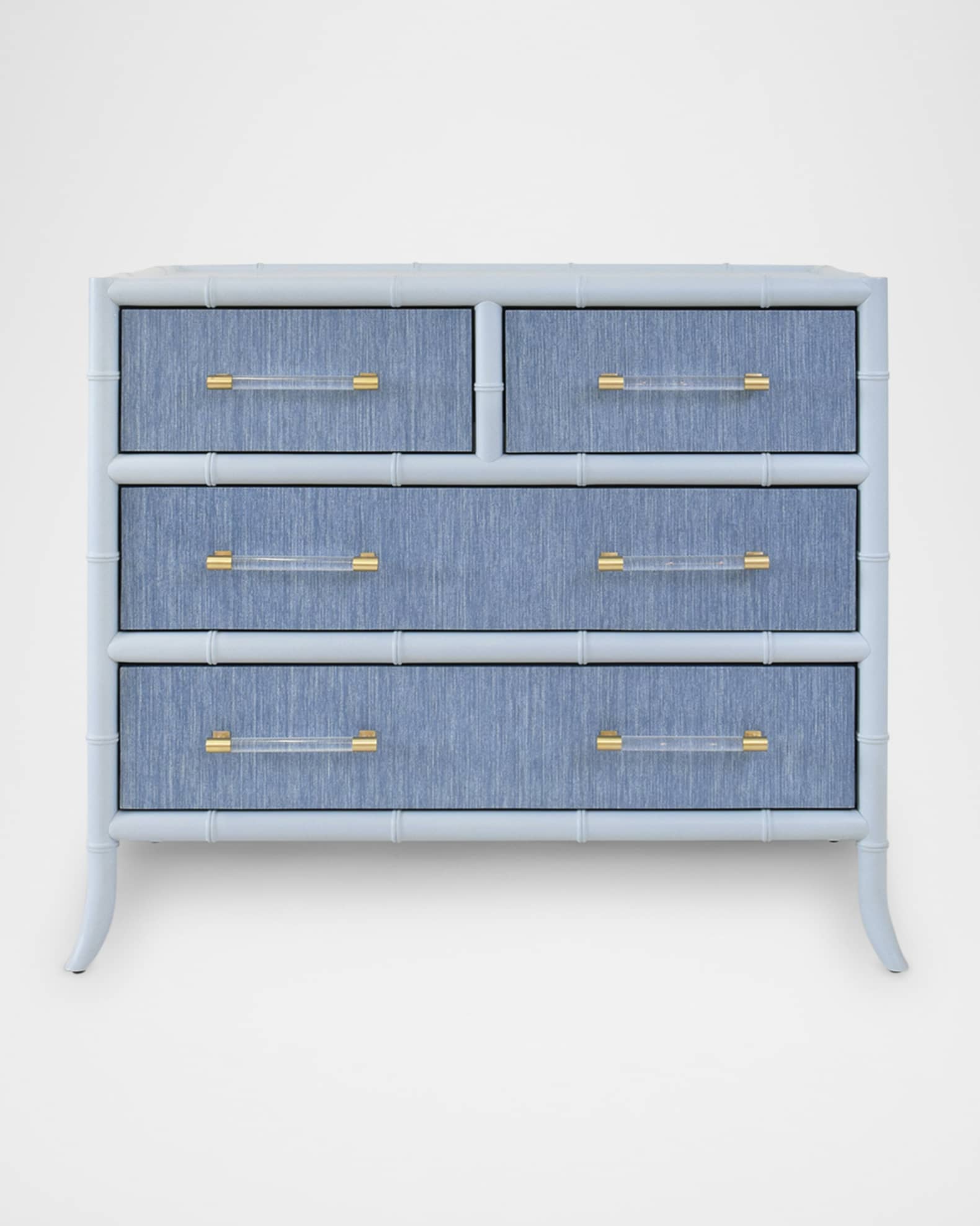 Worlds Away Beckett 4-Drawer Chest, Blue