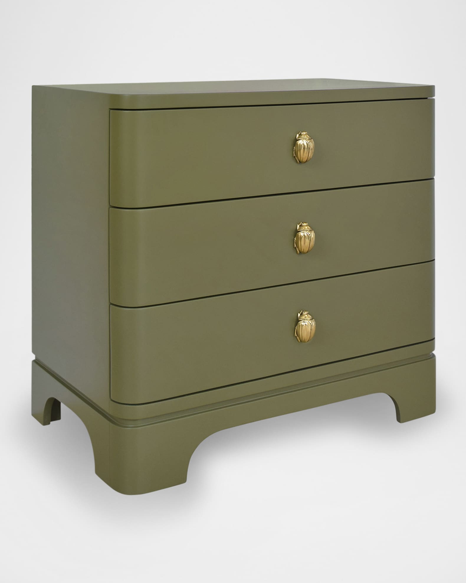 Worlds Away Fortune 3-Drawer Side Table, Olive