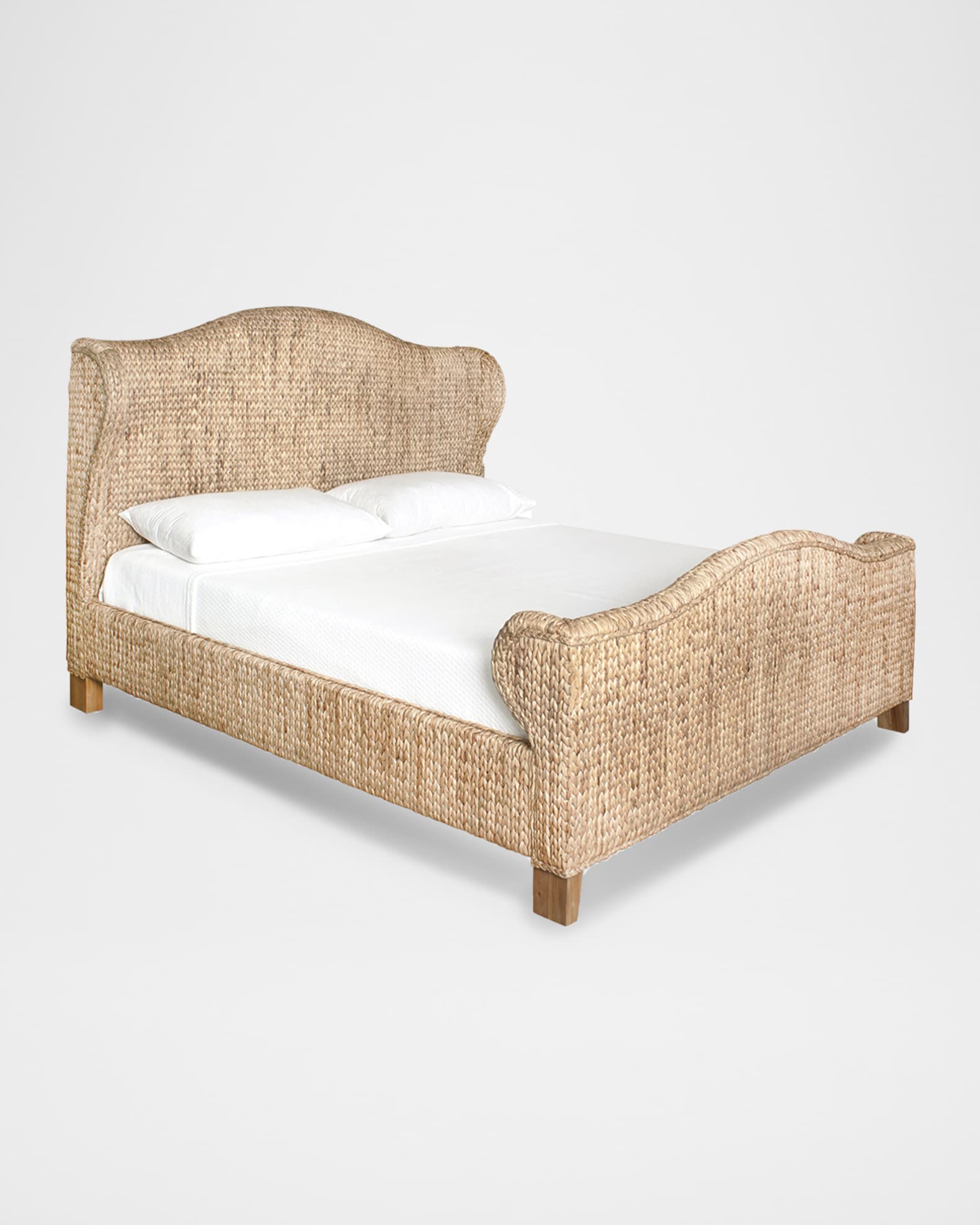 Worlds Away Jovi Water Hyacinth King Wingback Bed