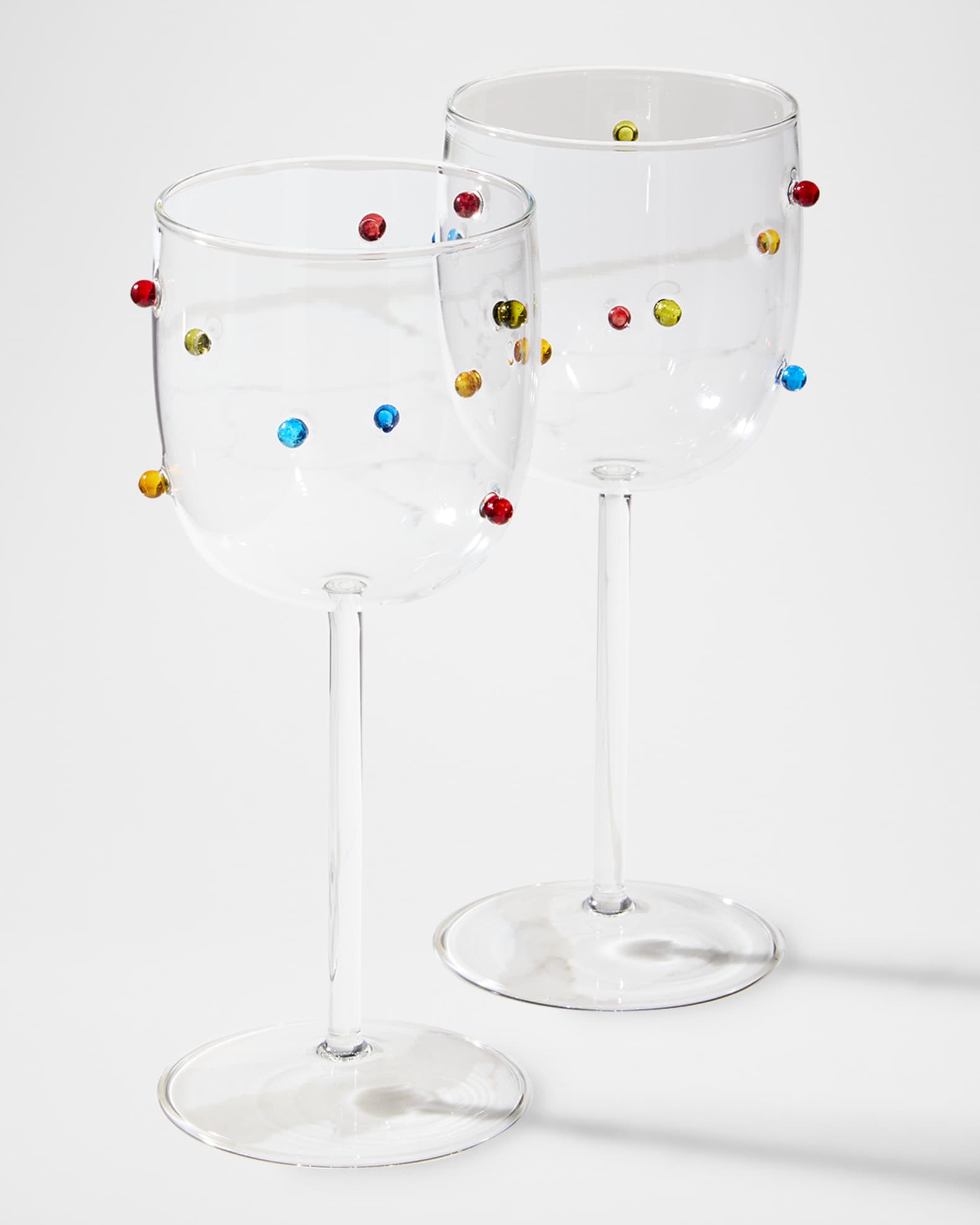 Neiman Marcus Colorful Beaded Wine Glasses, 16.8 oz. - Set of 2