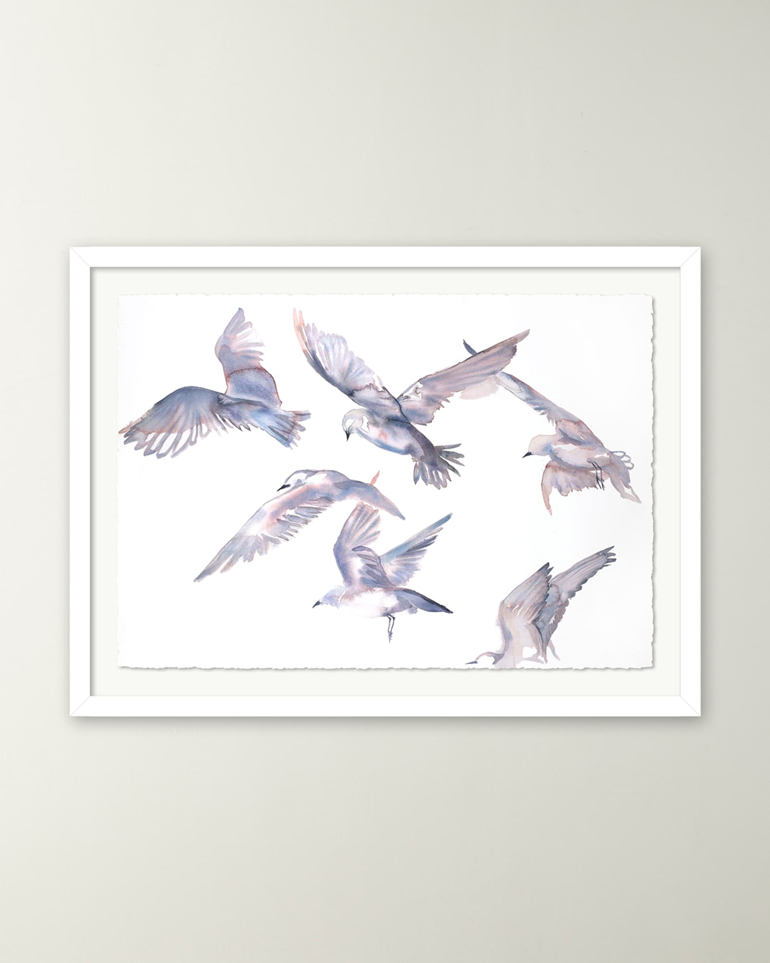 RFA Fine Art "Seagulls in Flight" Framed Giclee Print by Elizabeth Becker