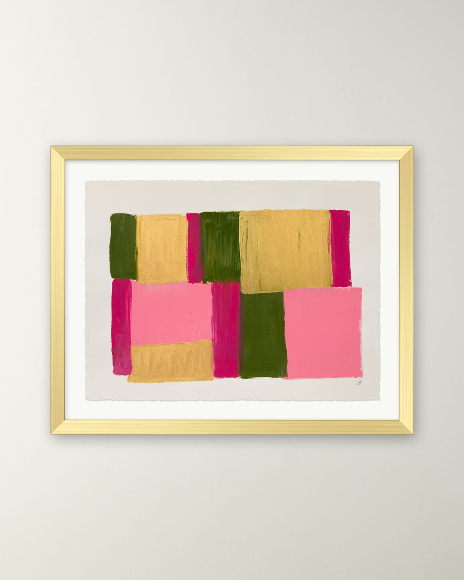 RFA Fine Art "Golden Peony 1" Framed Acrylic Painting by Deborah Fine