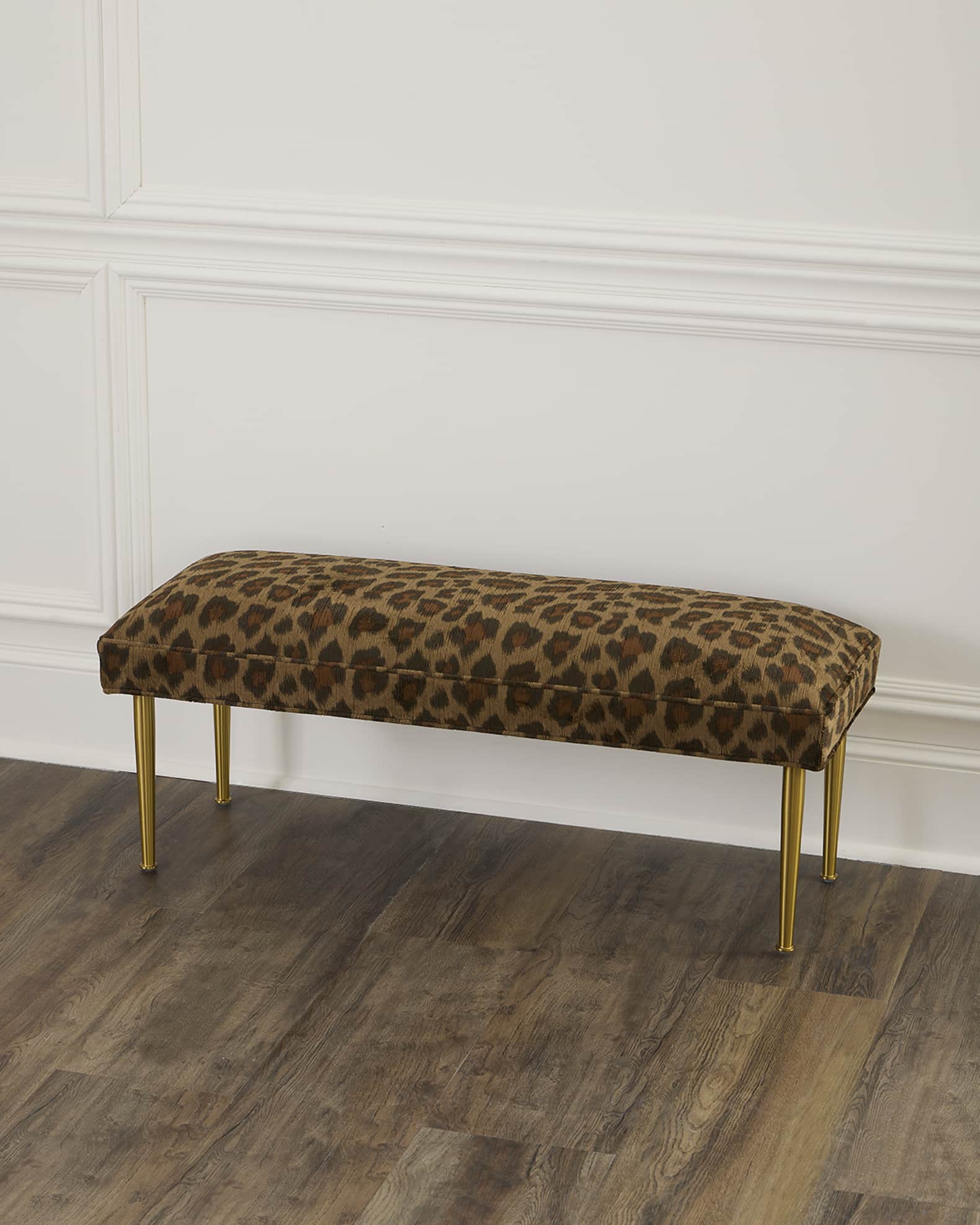 Haute House Kylee Leopard Bench, 42"