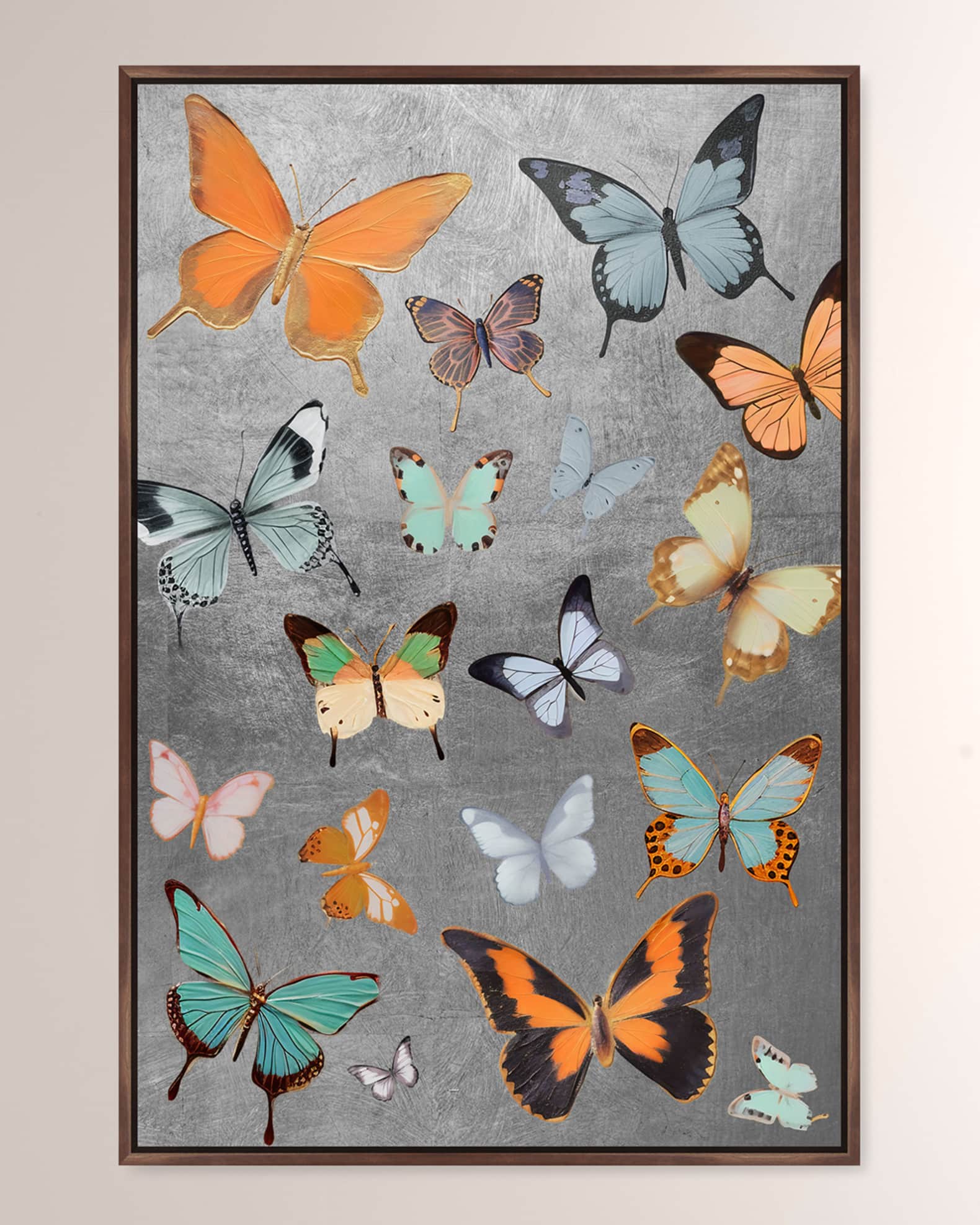 The Oliver Gal Artist Co. "Silver Flight II" Hand-Embellished Giclee