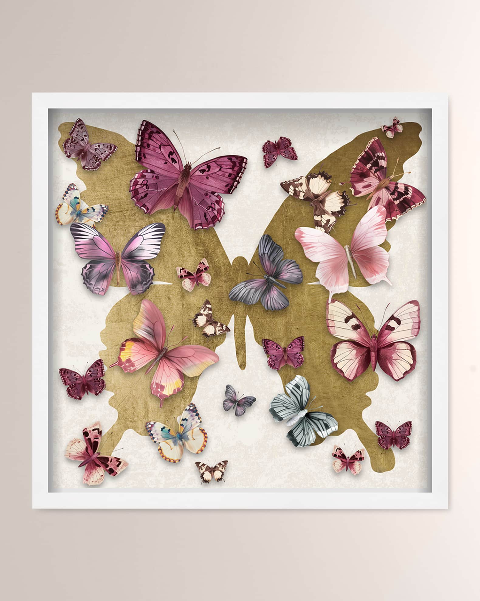 The Oliver Gal Artist Co. "Butterfly Pins" Hand-Embellished Art Print