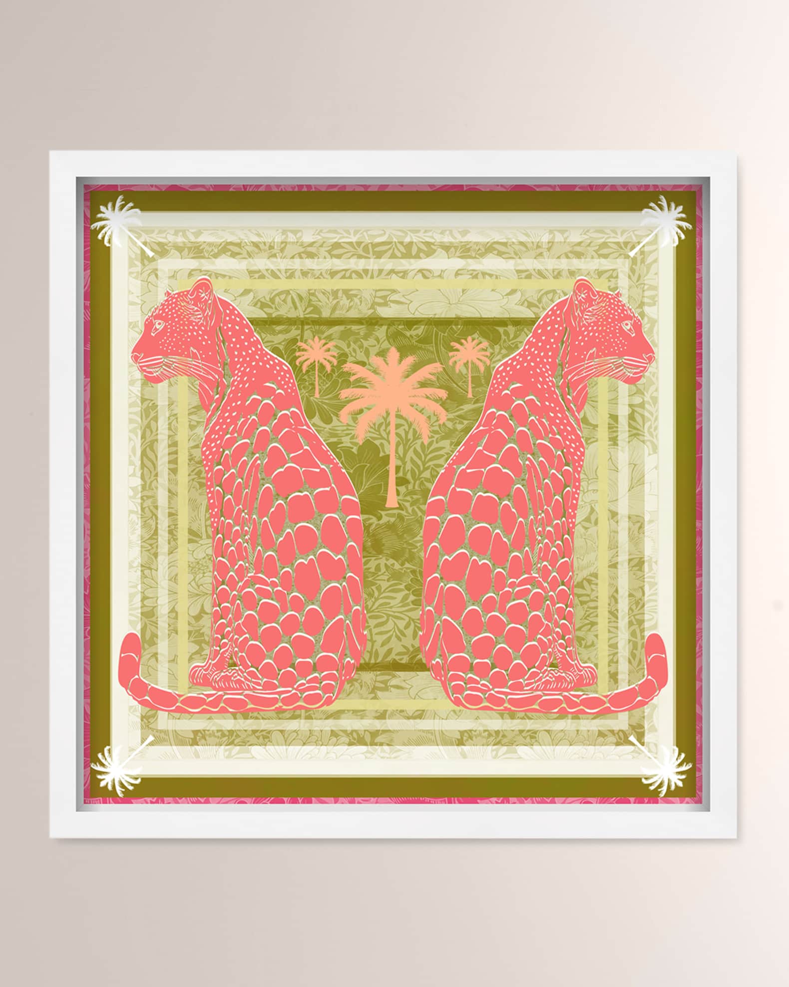 The Oliver Gal Artist Co. "Casablanca Leopardo Peach" Framed Art Print