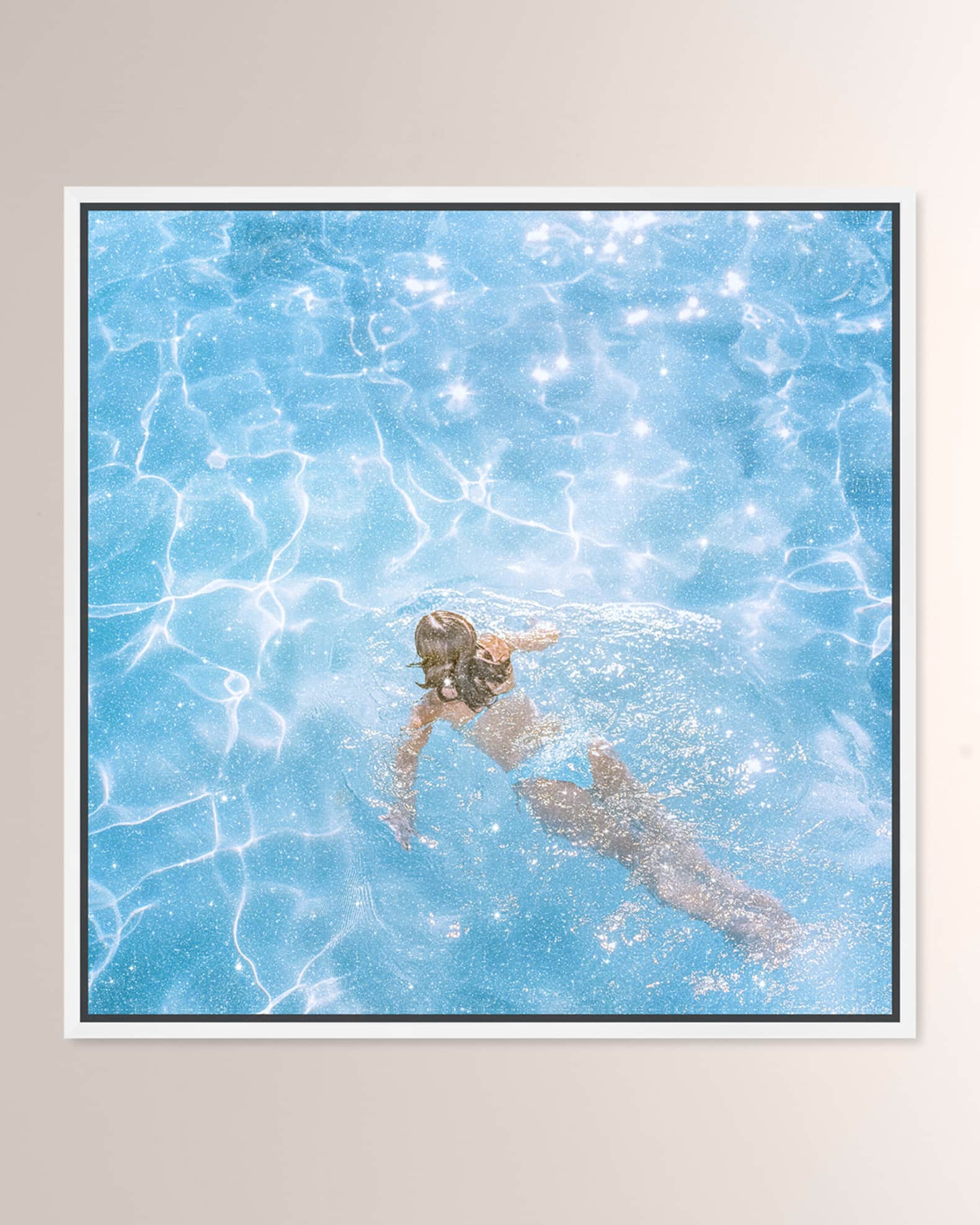 The Oliver Gal Artist Co. "Pool Day Painting" Hand-Embellished Giclee