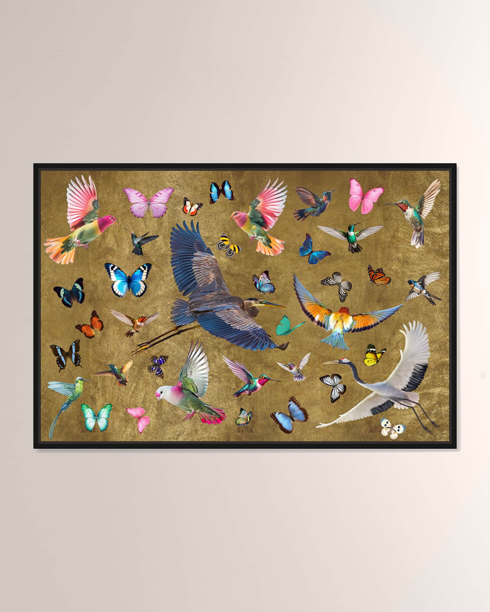 The Oliver Gal Artist Co. "Exotic Singapore Birds" Framed Giclee on Canvas