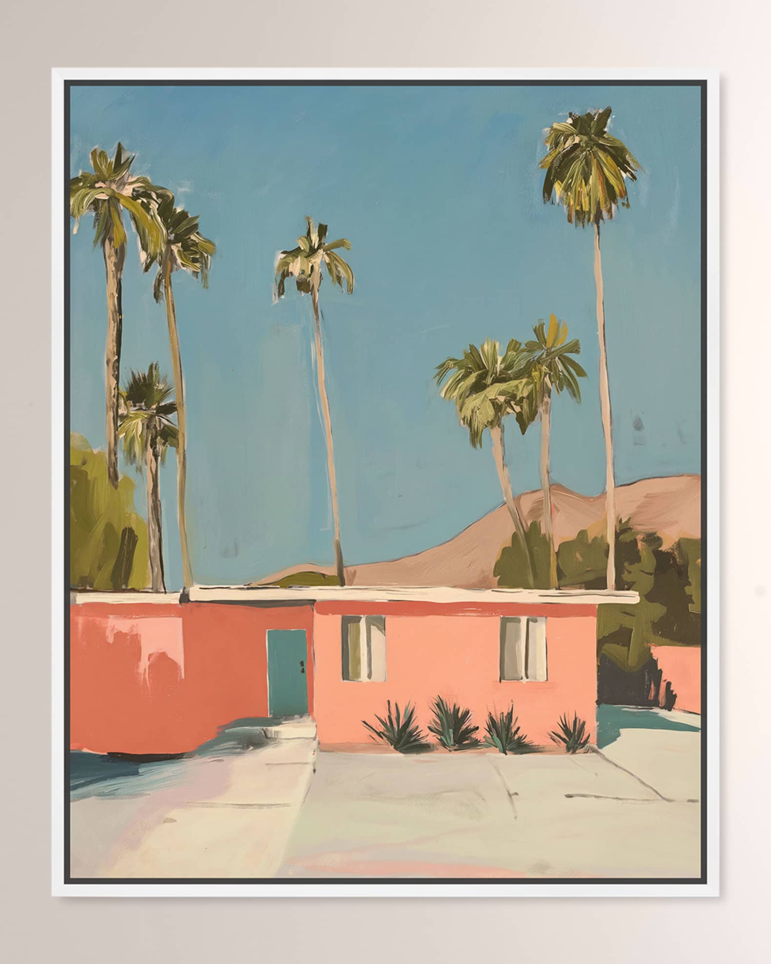The Oliver Gal Artist Co. "House Among Palms" Framed Art Print on Acrylic