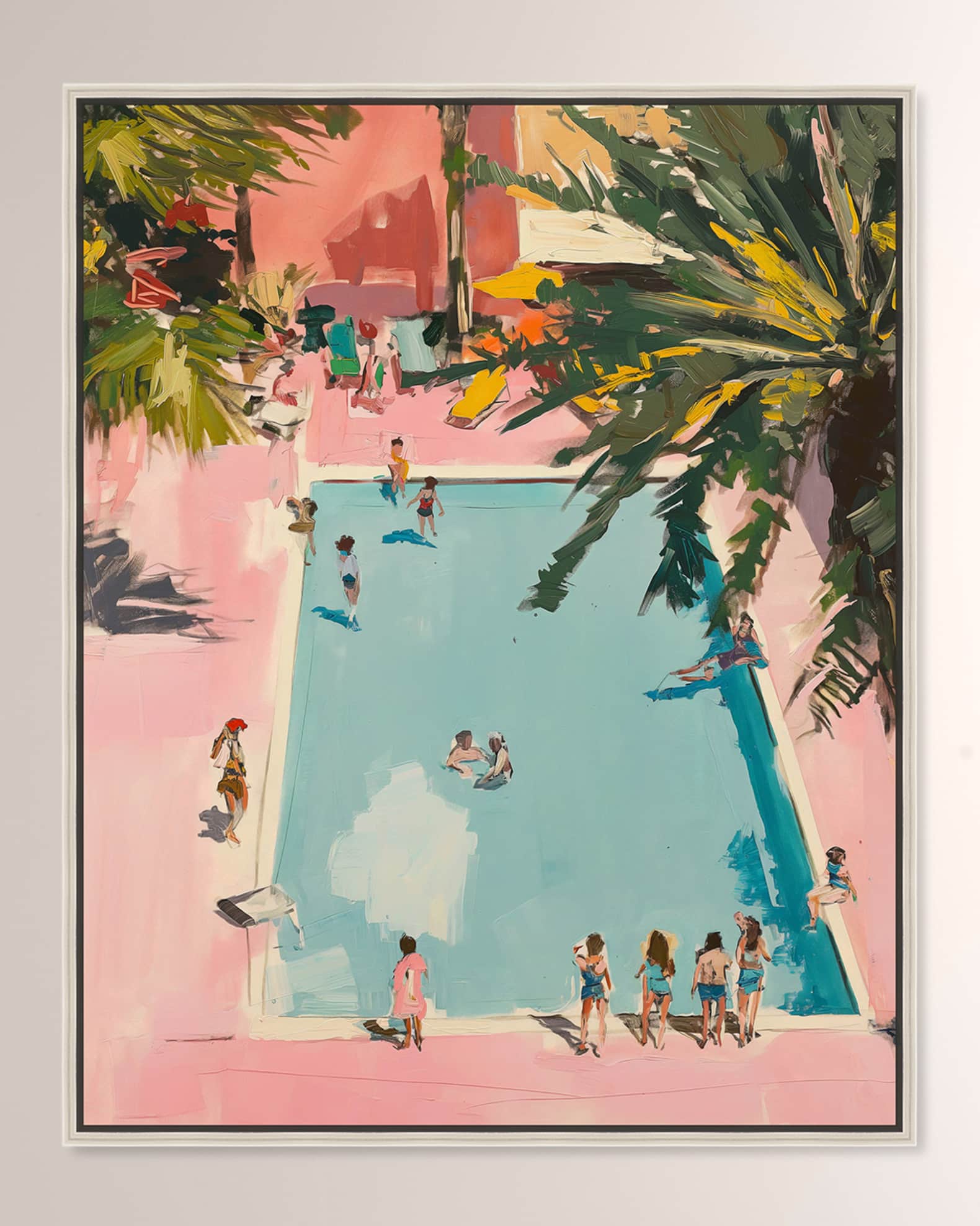 The Oliver Gal Artist Co. "Poolside Palette" Framed Giclee on Canvas