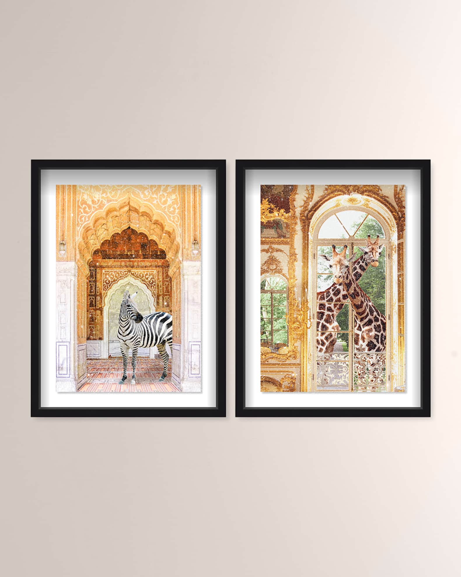 The Oliver Gal Artist Co. "Animal Palace Entrance" Framed Art Prints on Paper Set