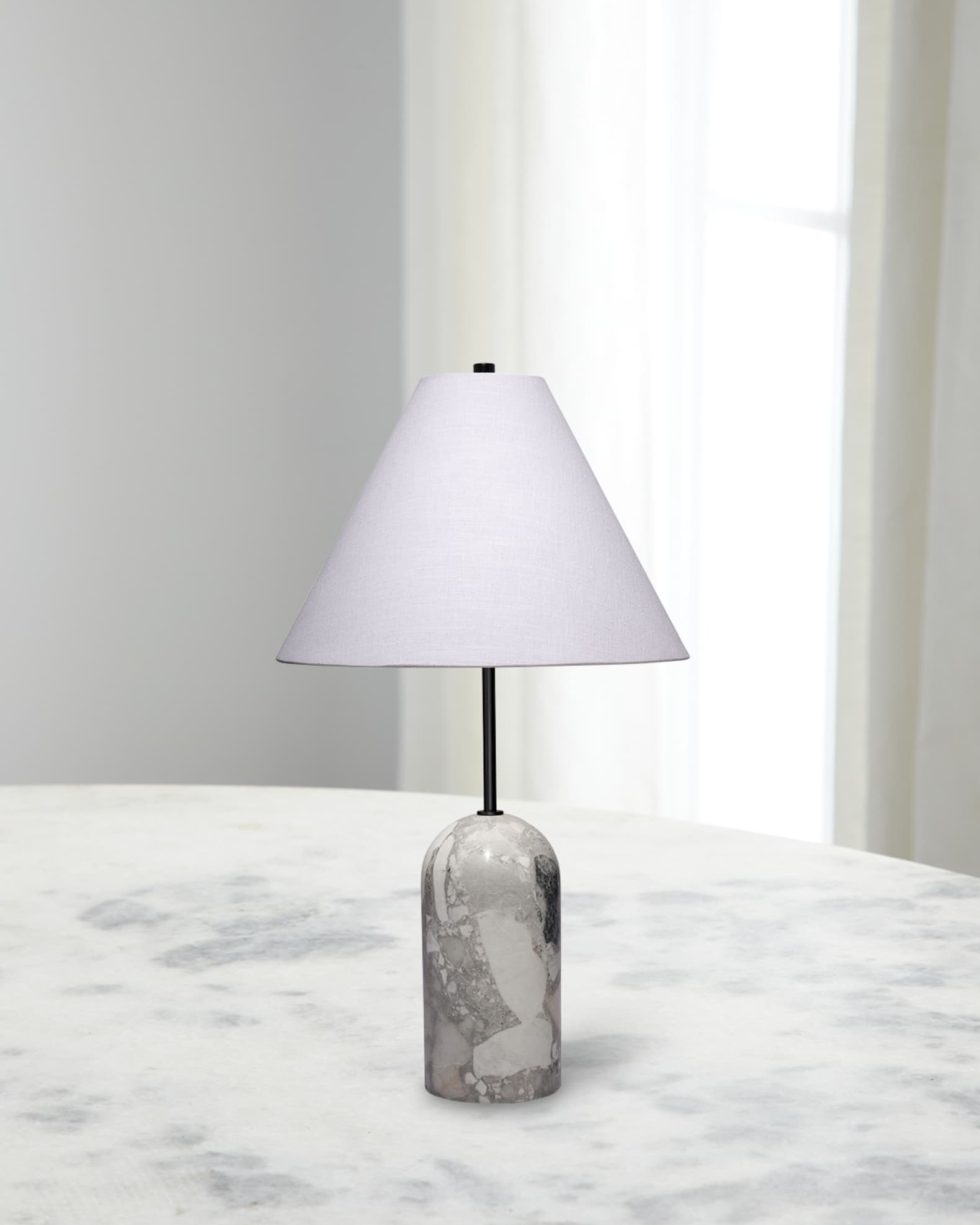 Jamie Young Holt Travertine Table Lamp, 28"