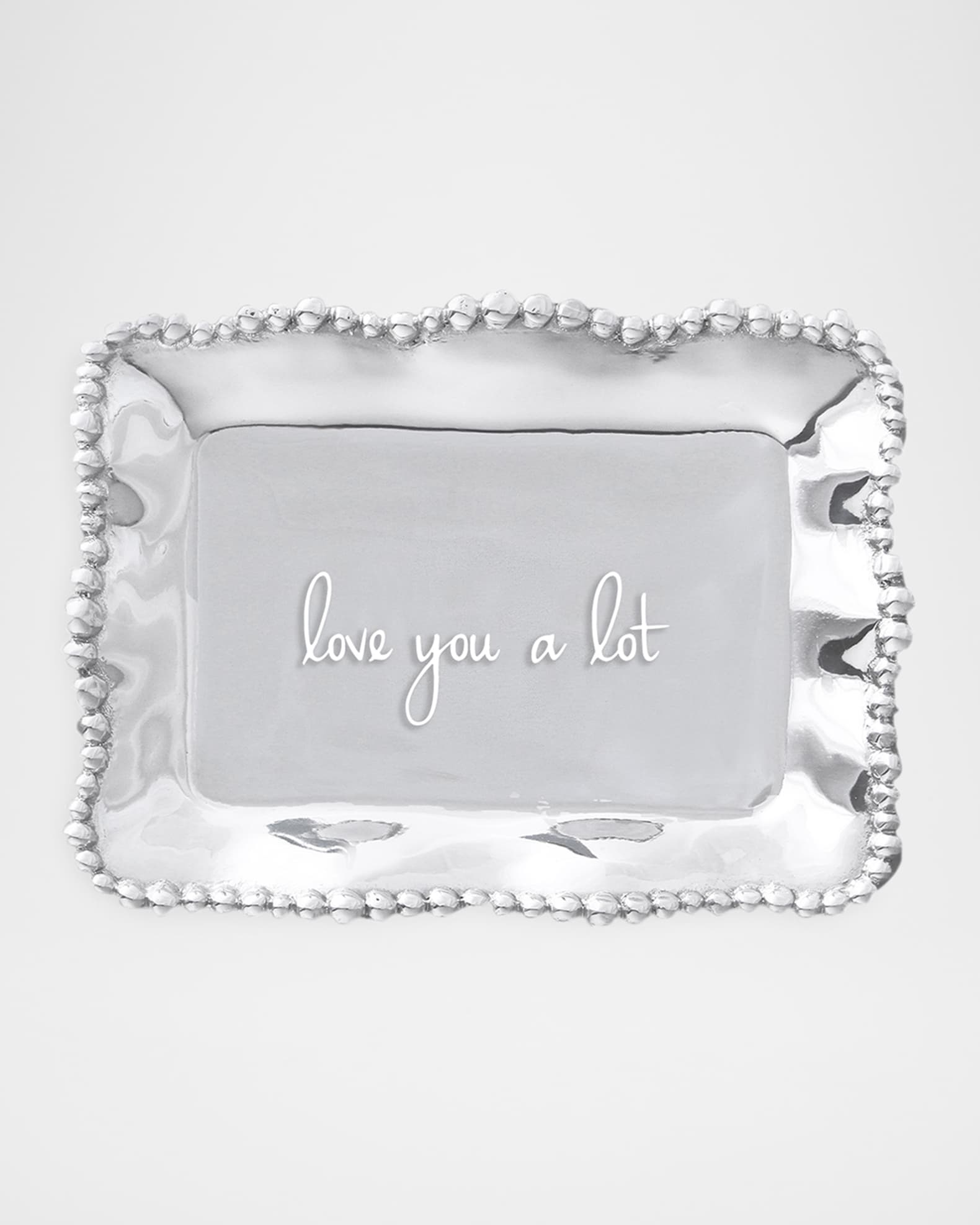 Beatriz Ball GIFTABLES Organic Pearl Rectangular Engraved Tray - love you a lot