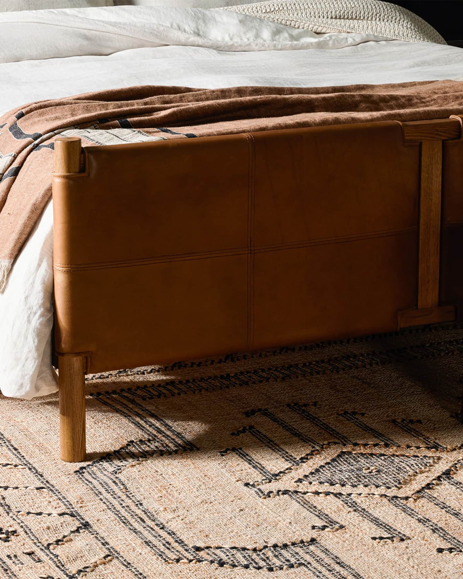 Four Hands Salado Leather Queen Bed | Horchow