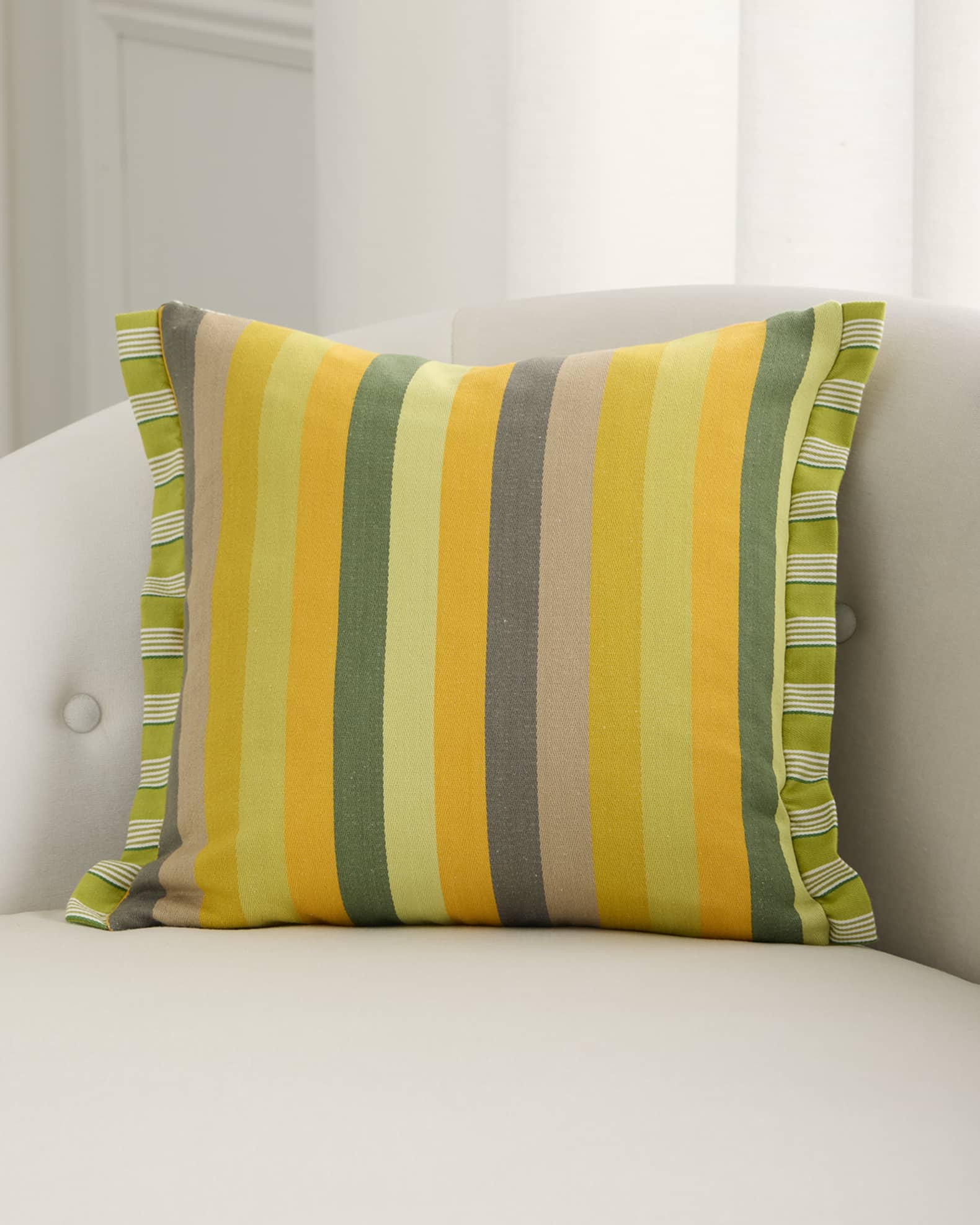 Designers Guild Cork Street Stripe Pillow, 17" Sq.
