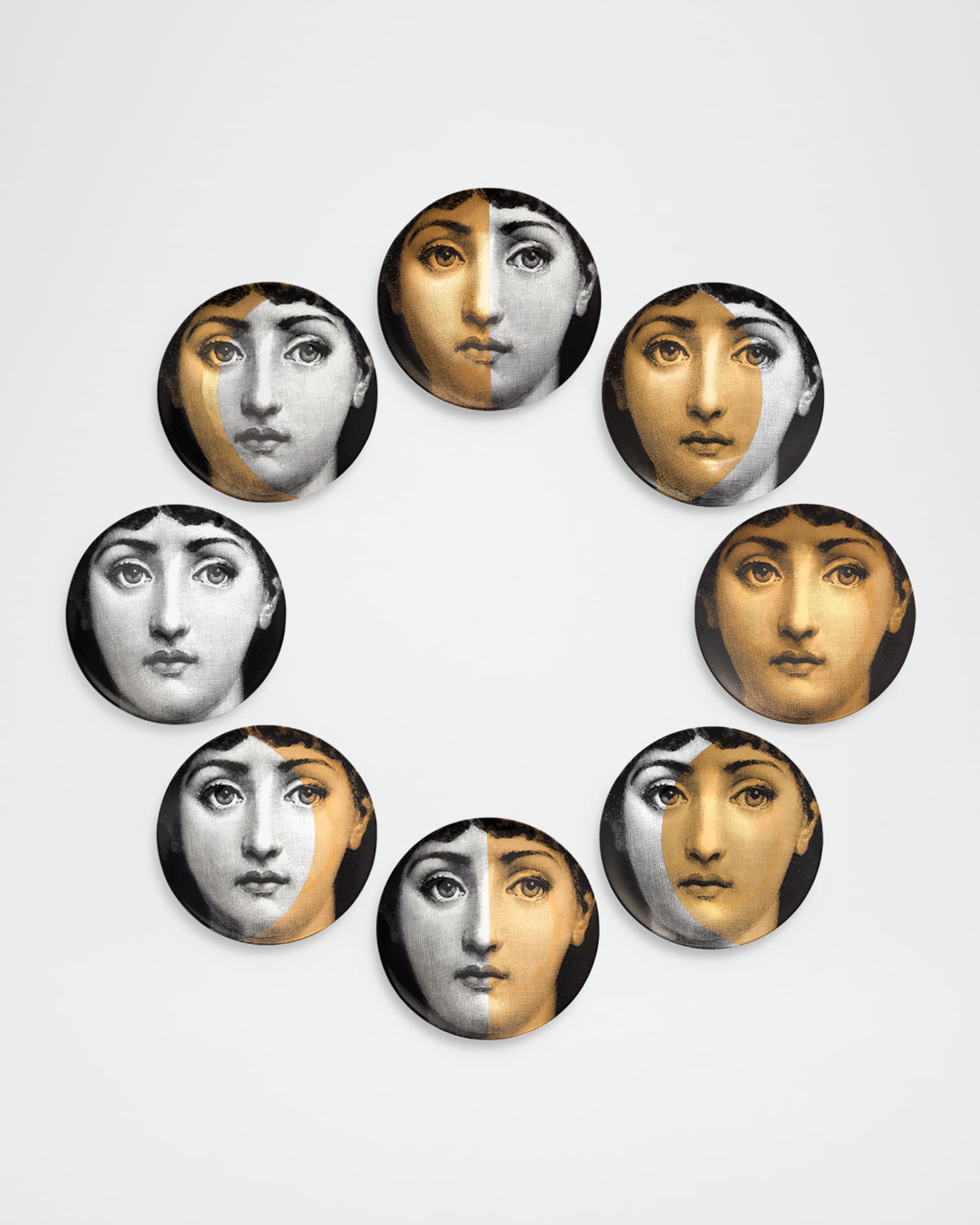 Fornasetti Set of 8 Moon Phase Plates | Horchow