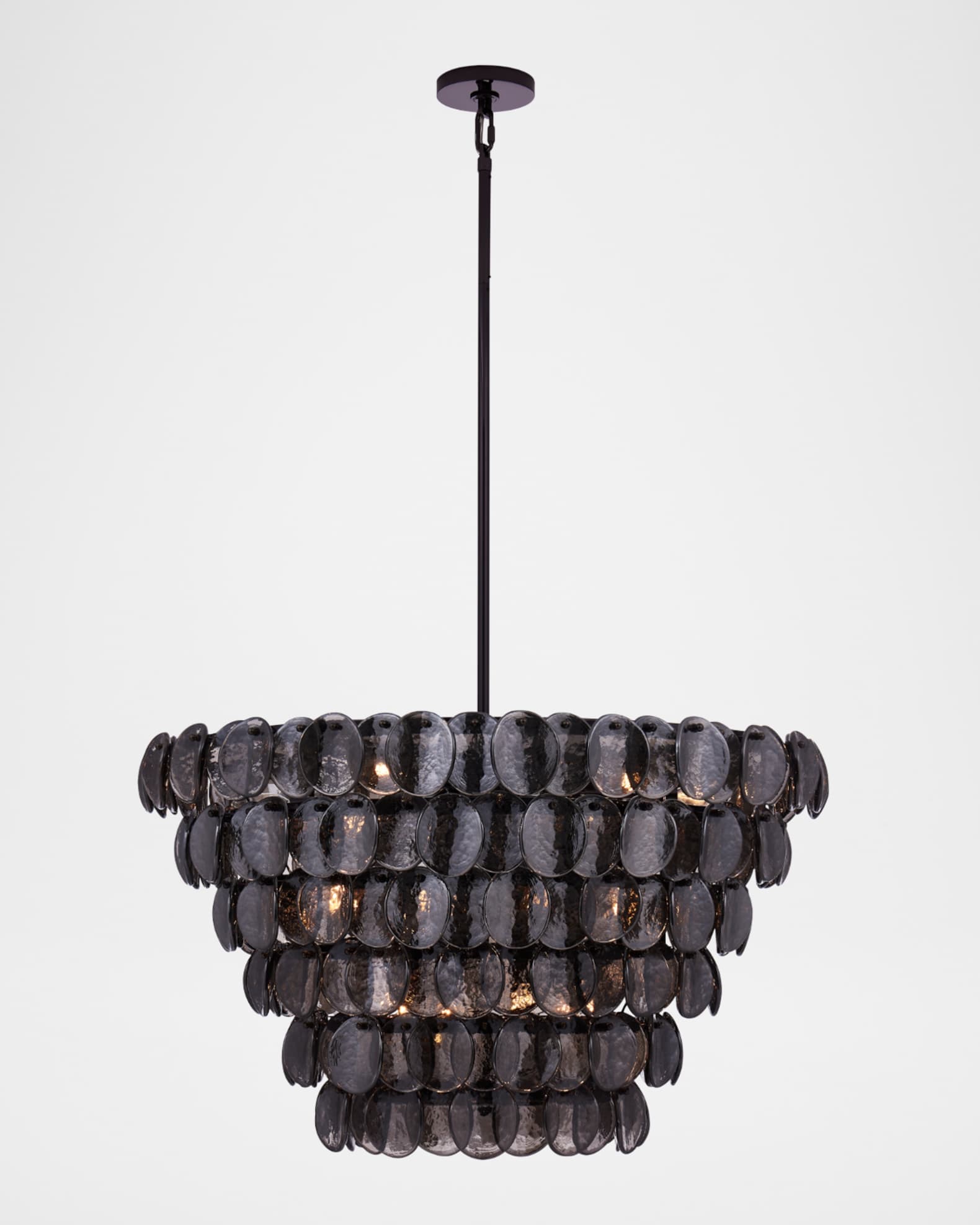 Kalco Lighting Uroko 34" Smoke Grey Glass 14-Light Chandelier