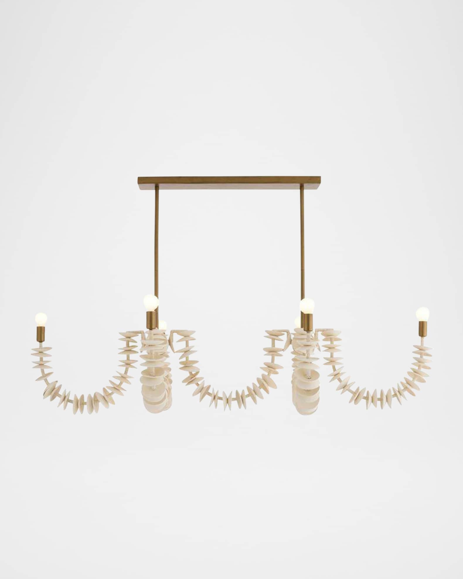Arteriors Kalama 57" 8-Light Linear Coconut Shell Chandelier