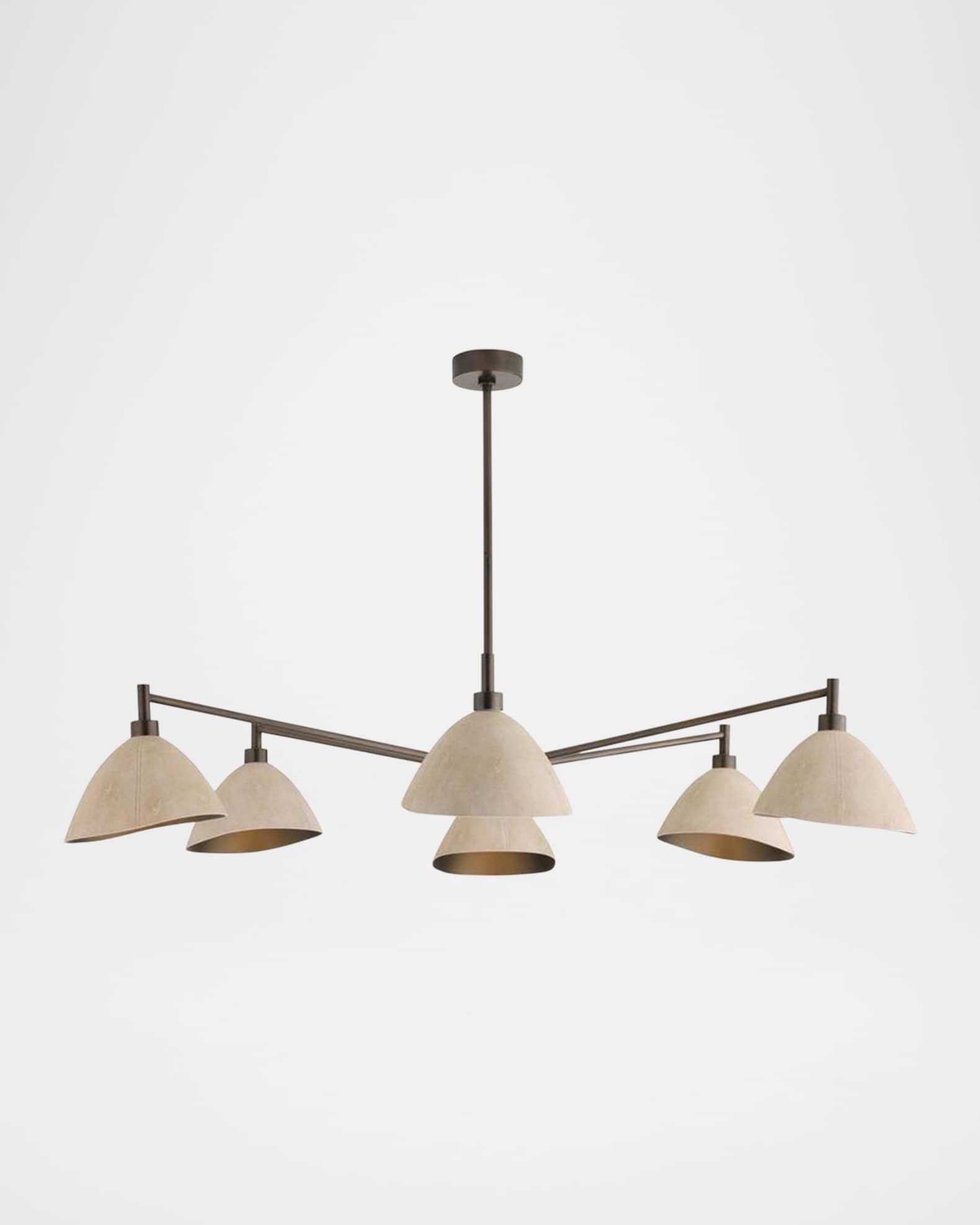 Arteriors Inlet 53" 6-Light Leather Chandelier