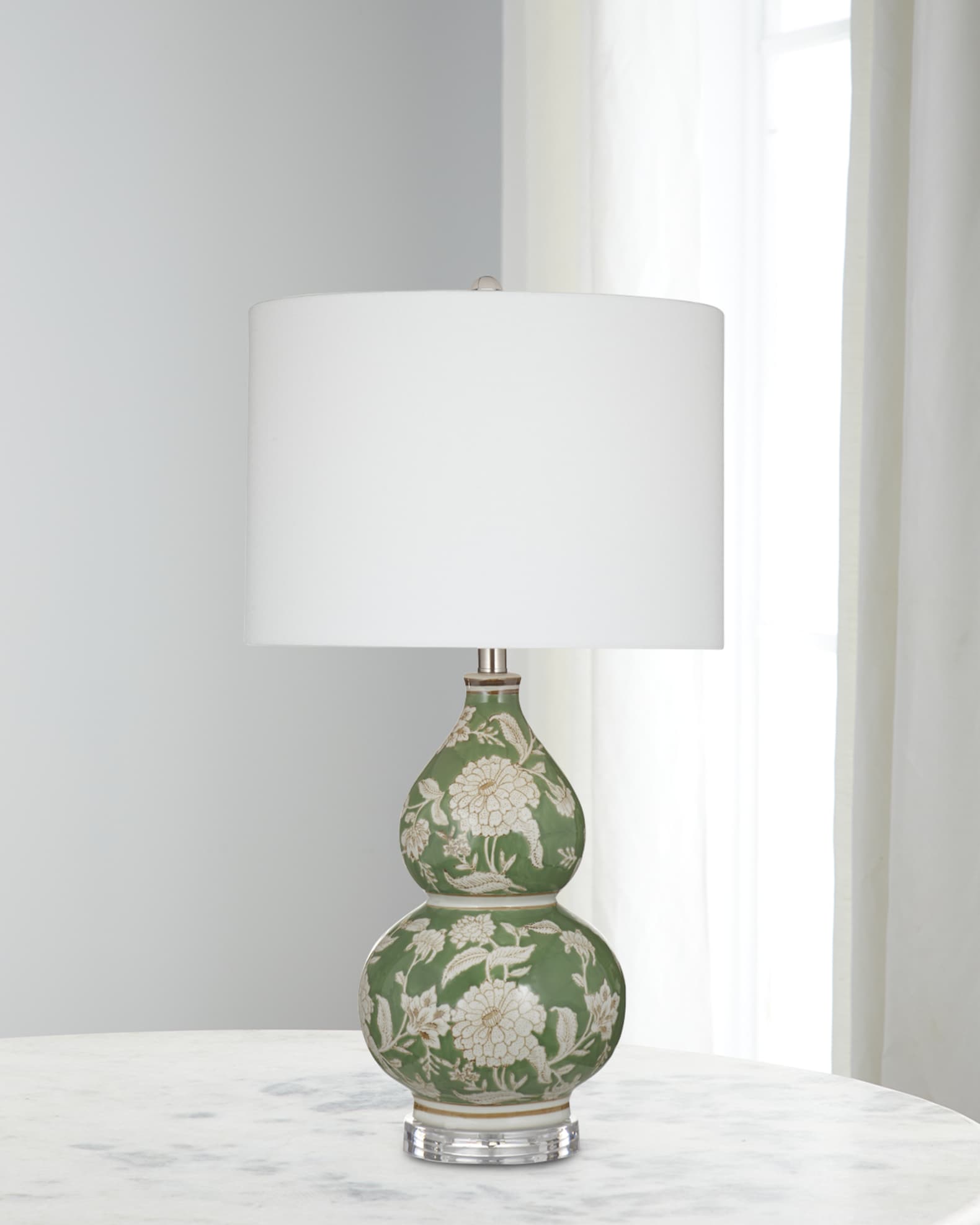 Katherine Noble by BMC Capri 28" Floral Double-Gourd Table Lamp