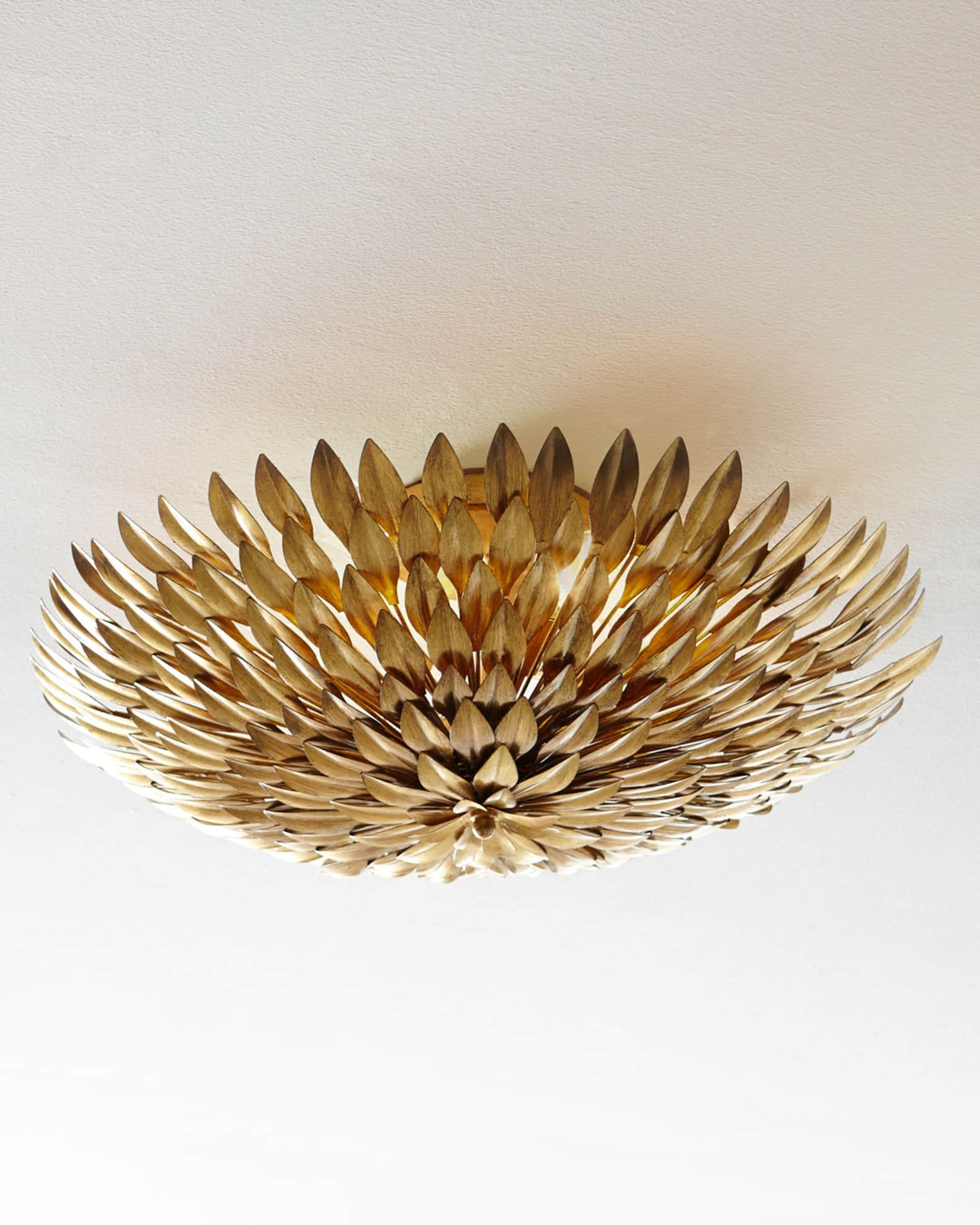 Crystorama Golden Mum Flush-Mount Light Fixture