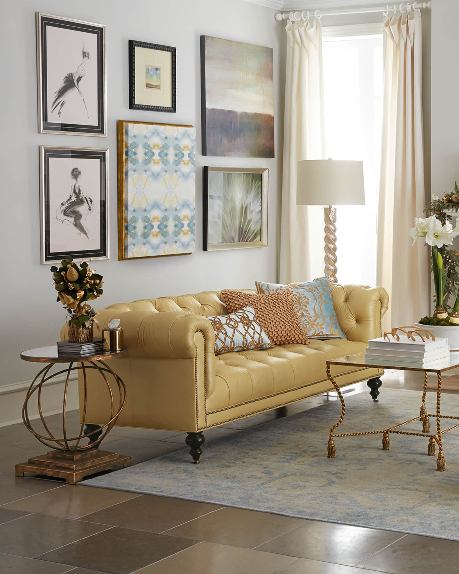Yellow chesterfield chair discount