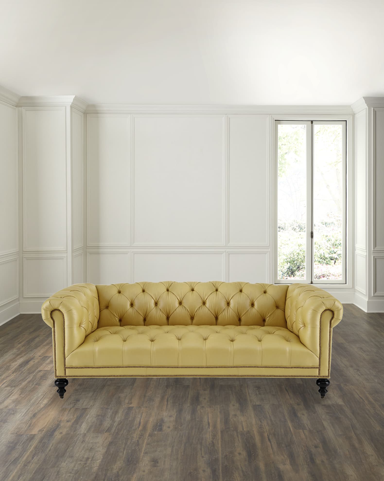 Mustard online leather sofa