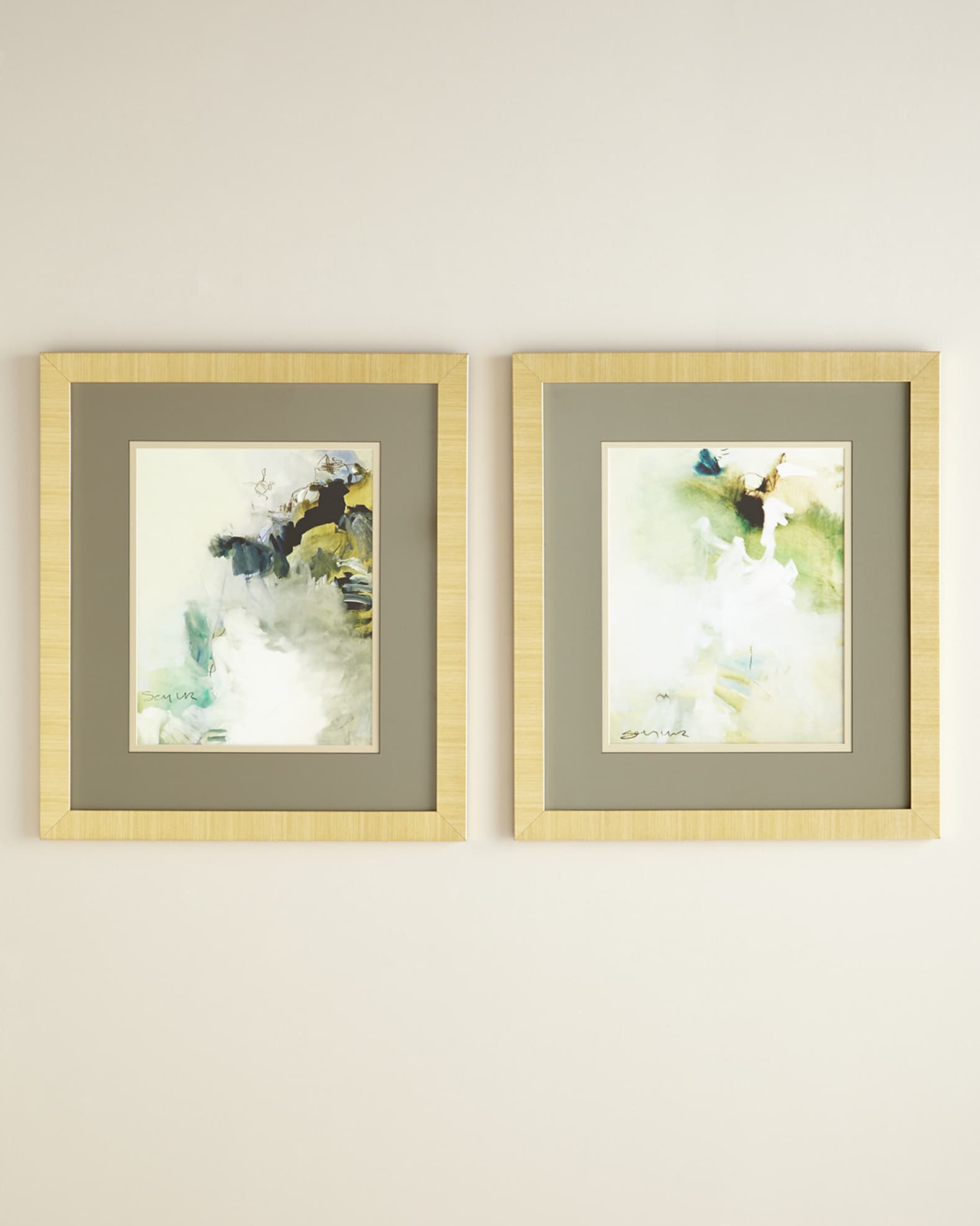 Two "Overjoyed" Abstract Giclee on Canvas Wall Art Set